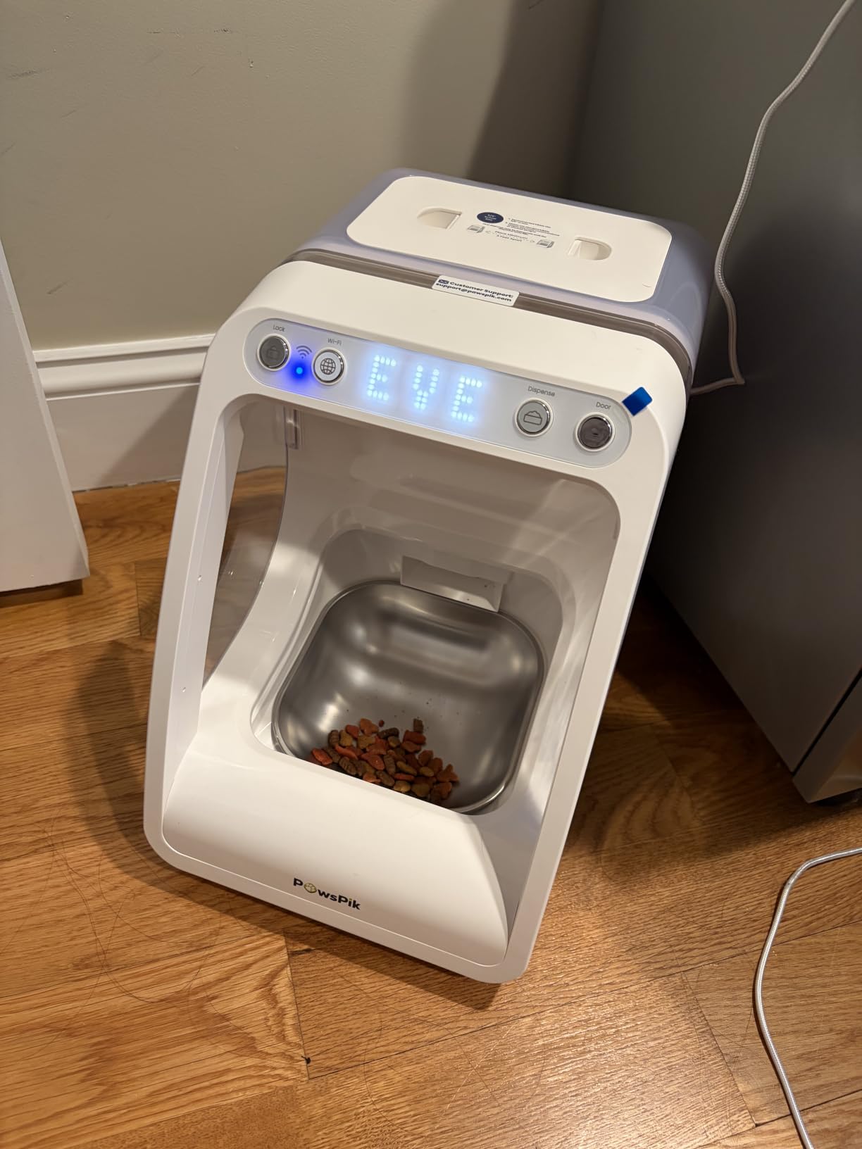 PawsPik Automatic Microchip RFID Cat Feeder, 16-Cup, White customer photo 2