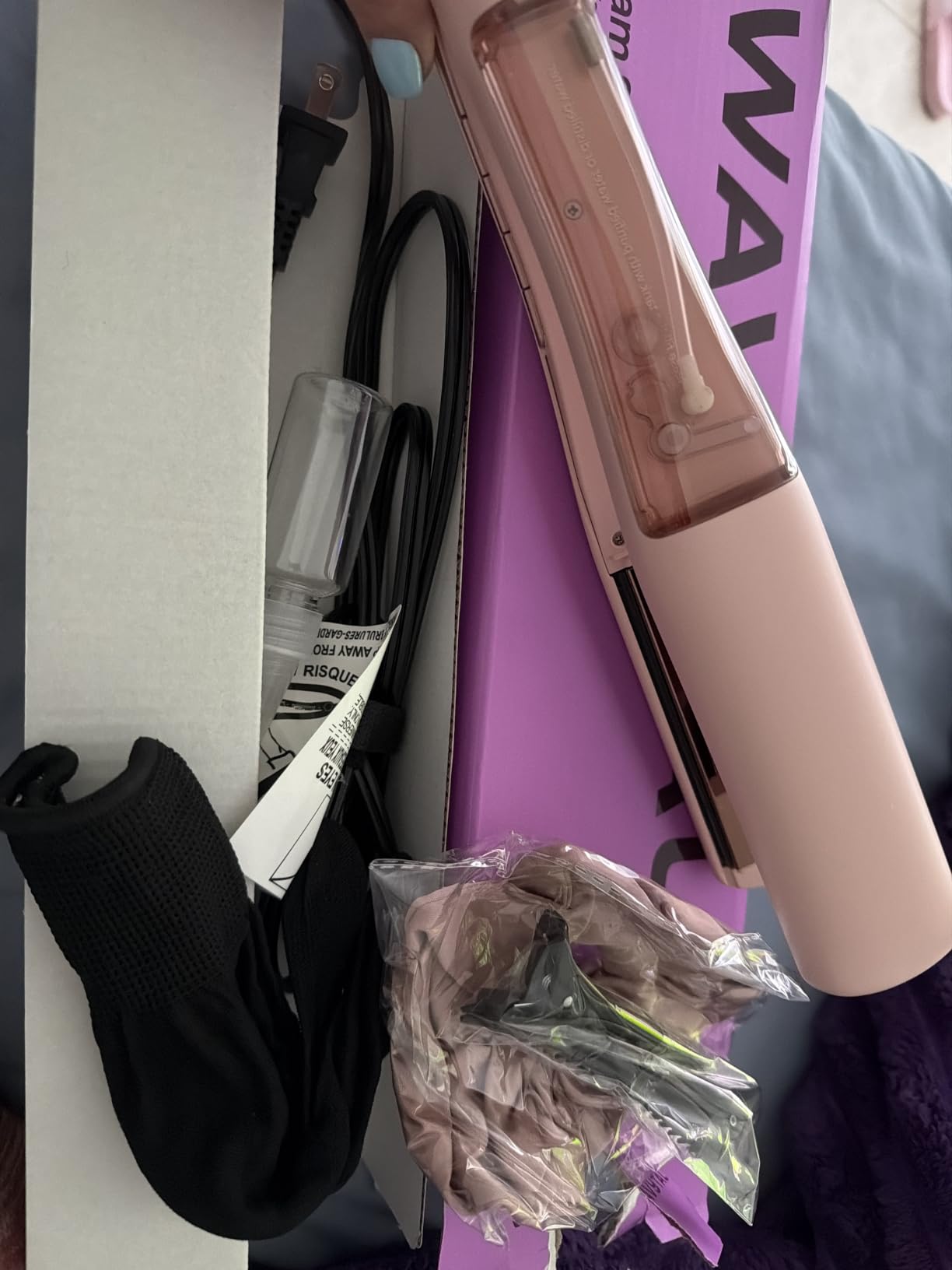 Wavytalk Steam Hair Straightener Steam Sesh for Less Heat Damage, Flat Iron | Detachable Comb, Steam Nourishes, Speeds Straightening, Fights Humidity & Frizz, Nano Titanium 1.38'' Plate, 5 Heat, Pink customer photo 1