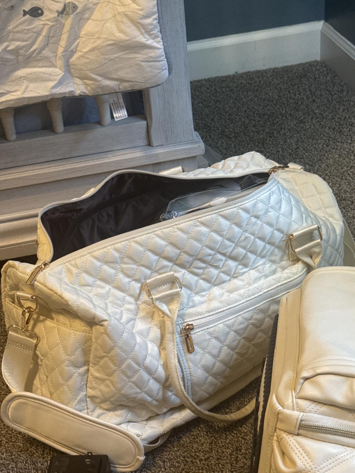 Travel Duffle Bag for Women, Weekender Overnight Bag with Shoe Compartment, Carry on Bag with Toiletry Bag, Gym Duffel Bag with Wet Pocket, Hospital Bags for Labor and Delivery 3 Pcs Set customer photo 1