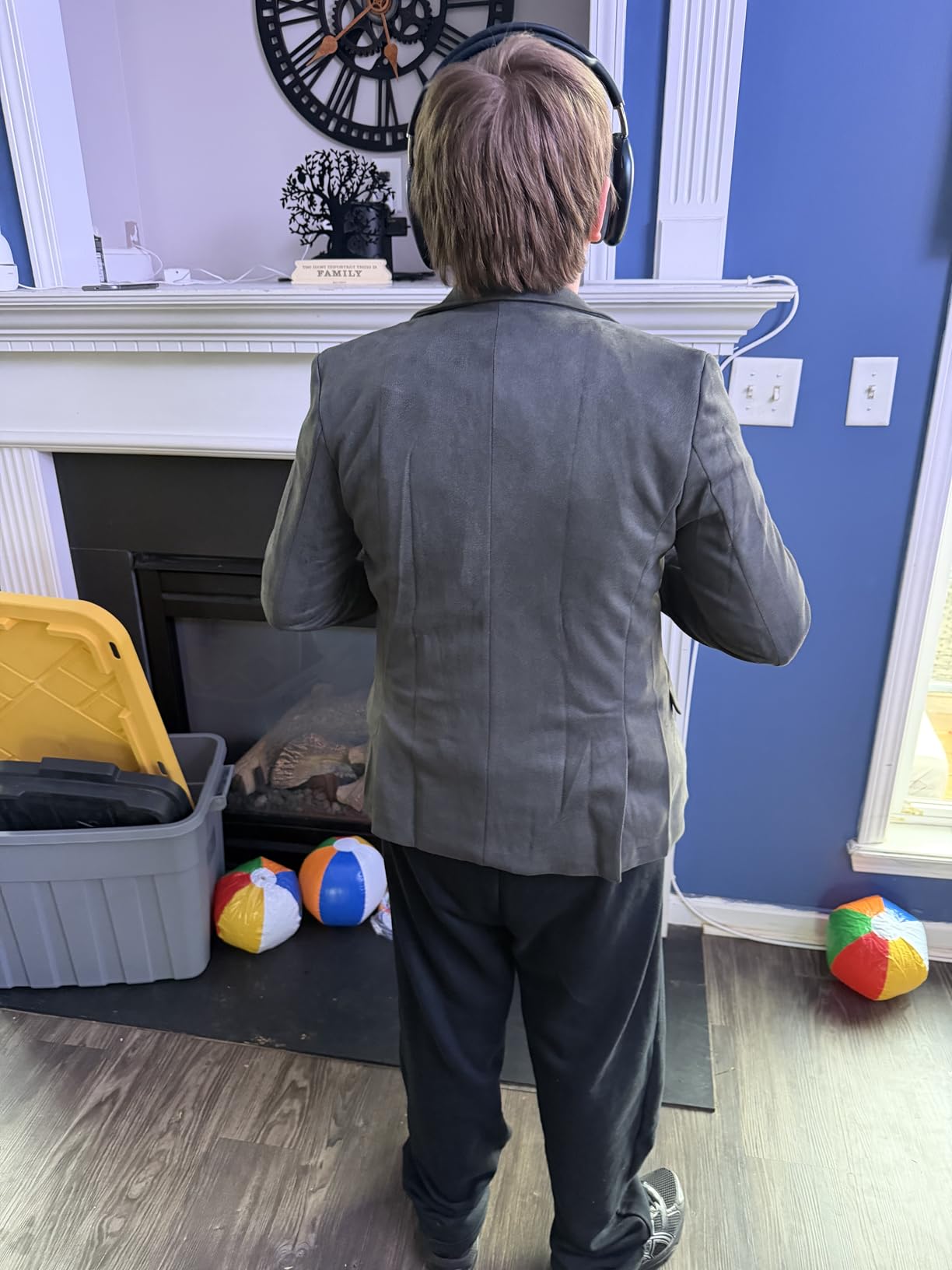 Boy's Suit Blazer Retro Suede Suit Jacket for Kids Vintage Wedding Outfit customer photo 1