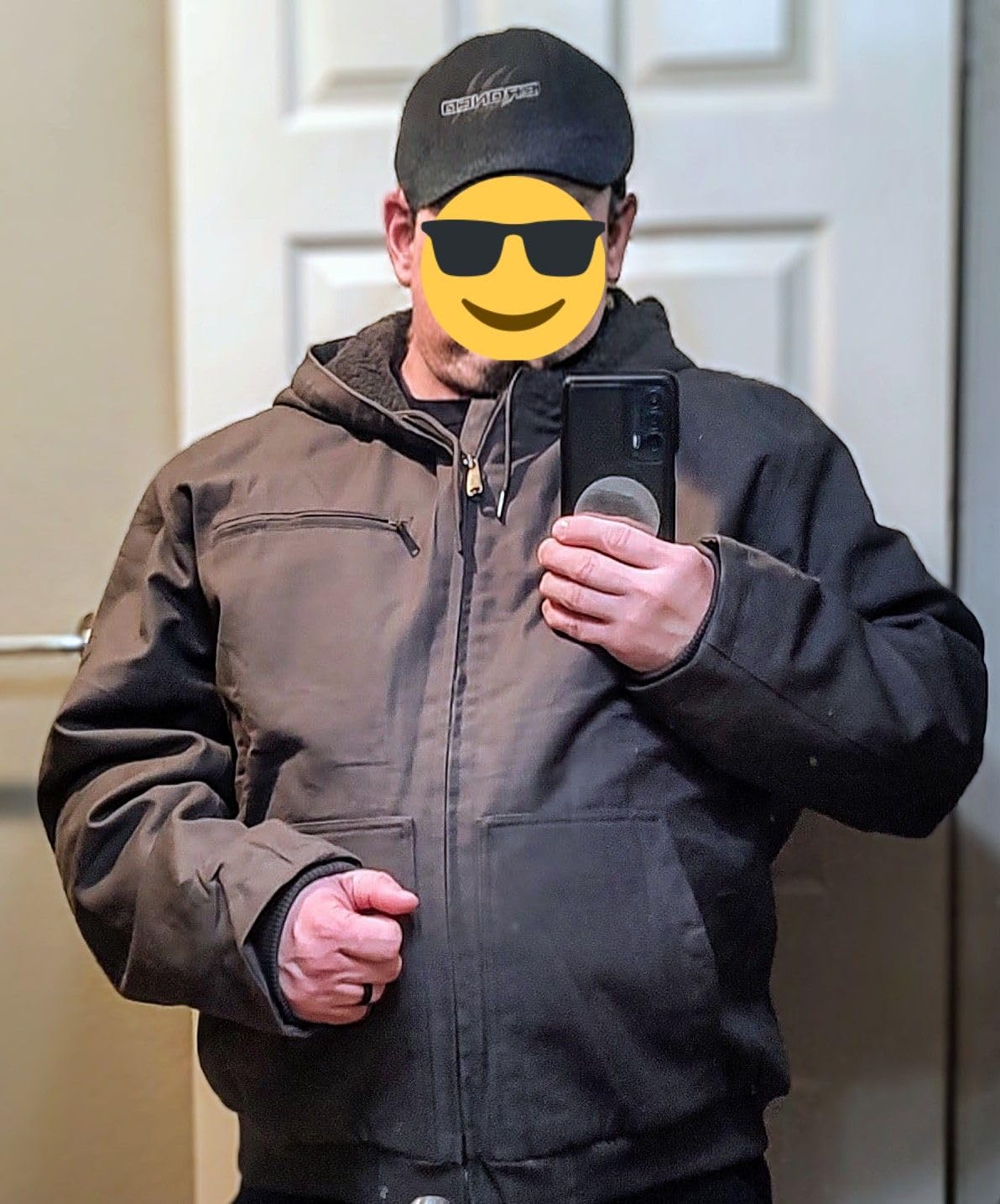 TACVASEN Men's Work Jacket Waterproof Duck Heavy Duty Sherpa Winter Hoodie customer photo 1