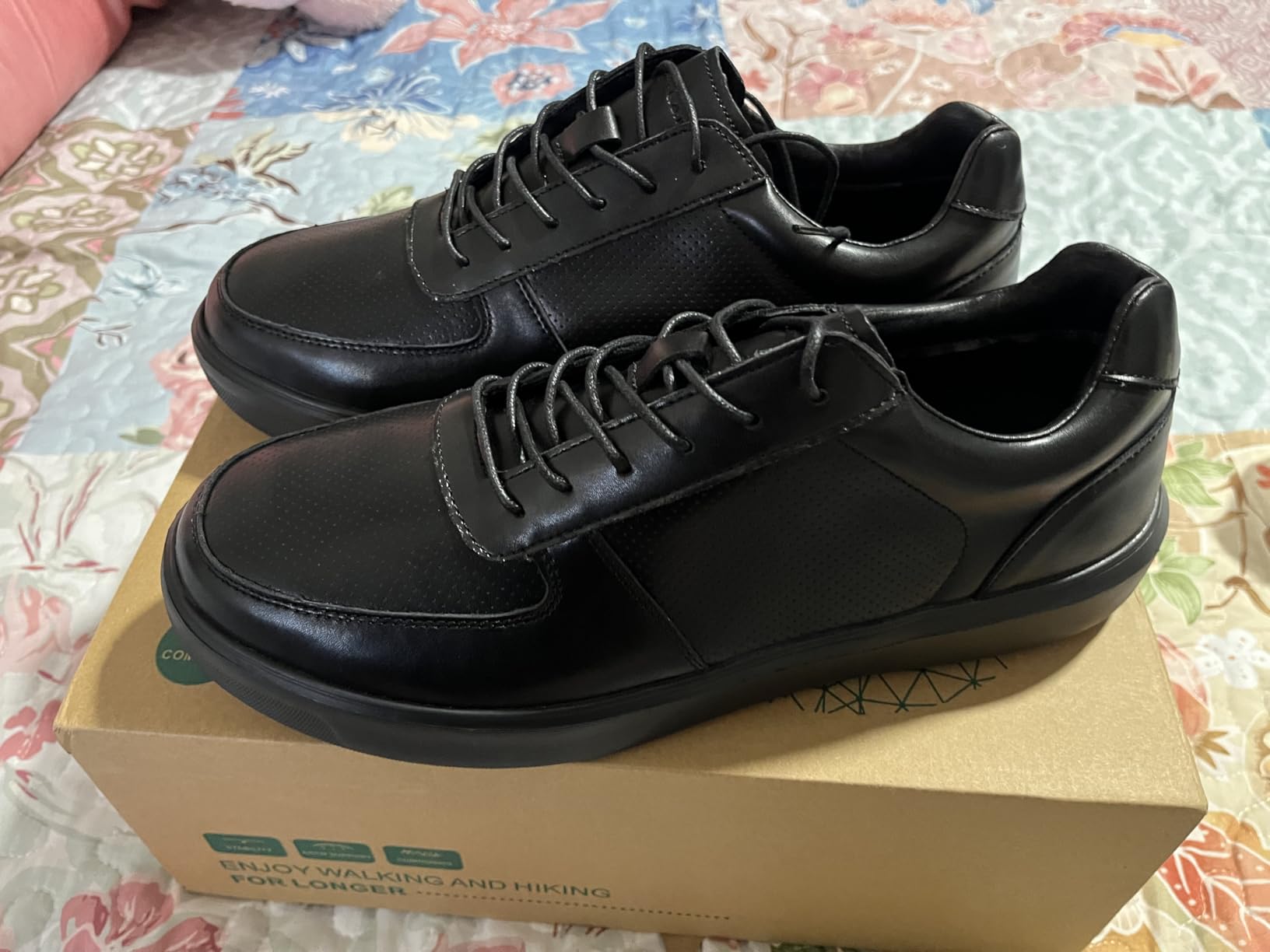 Men's Orthopedic Leather Dress Shoes - Comfortable Supportive Plantar Fasciitis Arch Support Oxford - Casual Vintage Flat Feet Orthotics Walking Shoes for Foot and Heel Pain Relief customer photo 1