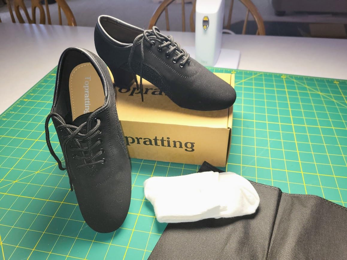 Women's Ballroom Dance Shoes 1.5 in/2 in Lace-Up Women's Latin Dance Shoes Suitable for Salsa Ballroom Modern Rhythm Jazz Banquets Teaching Practice Professional Performance customer photo 1