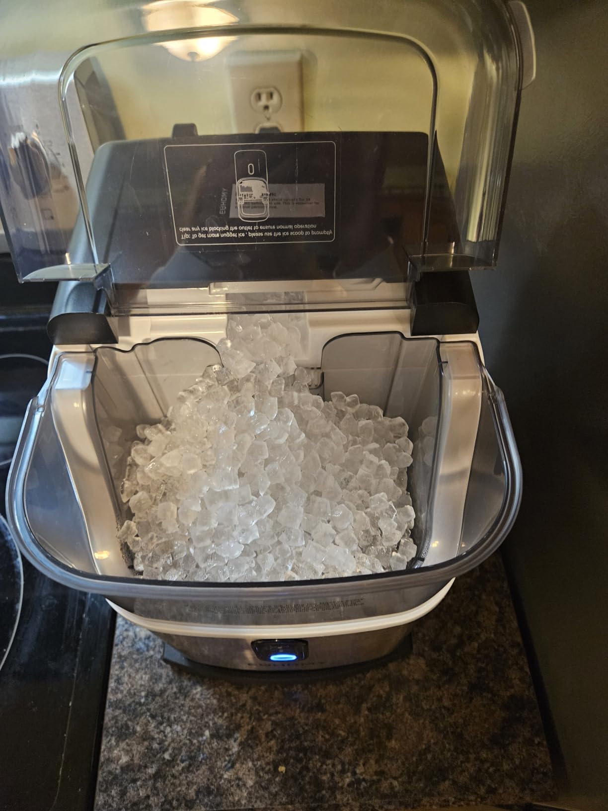 EUHOMY Nugget Ice Maker Countertop, Ready in 7 Mins, 35Lbs/24H Pebble Ice Maker Machine, Self-Cleaning Countertop Sonic Ice Makers with Ice Scoop&Basket, Pellet Ice Maker for Home, Stainless Steel customer photo 2