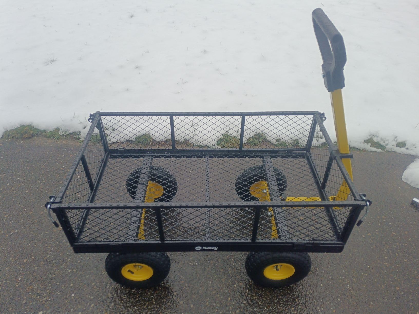 Sekey 12 Cu Ft Steel Garden Cart, 1600 lb Capacity, Towable Handle customer photo 2