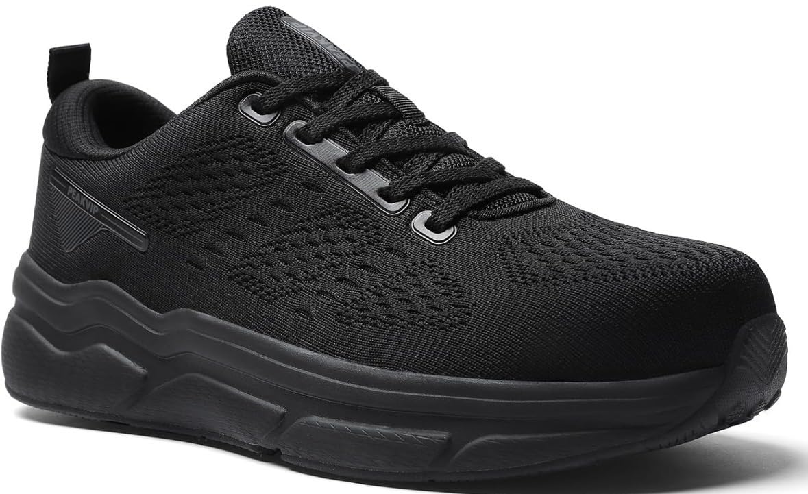 Wide Steel Toe Shoes for Men Orthopedic Safety Shoes with Arch Support, Comfortable Cushioned Work Shoes Non Slip Walking Sneakers customer photo 1