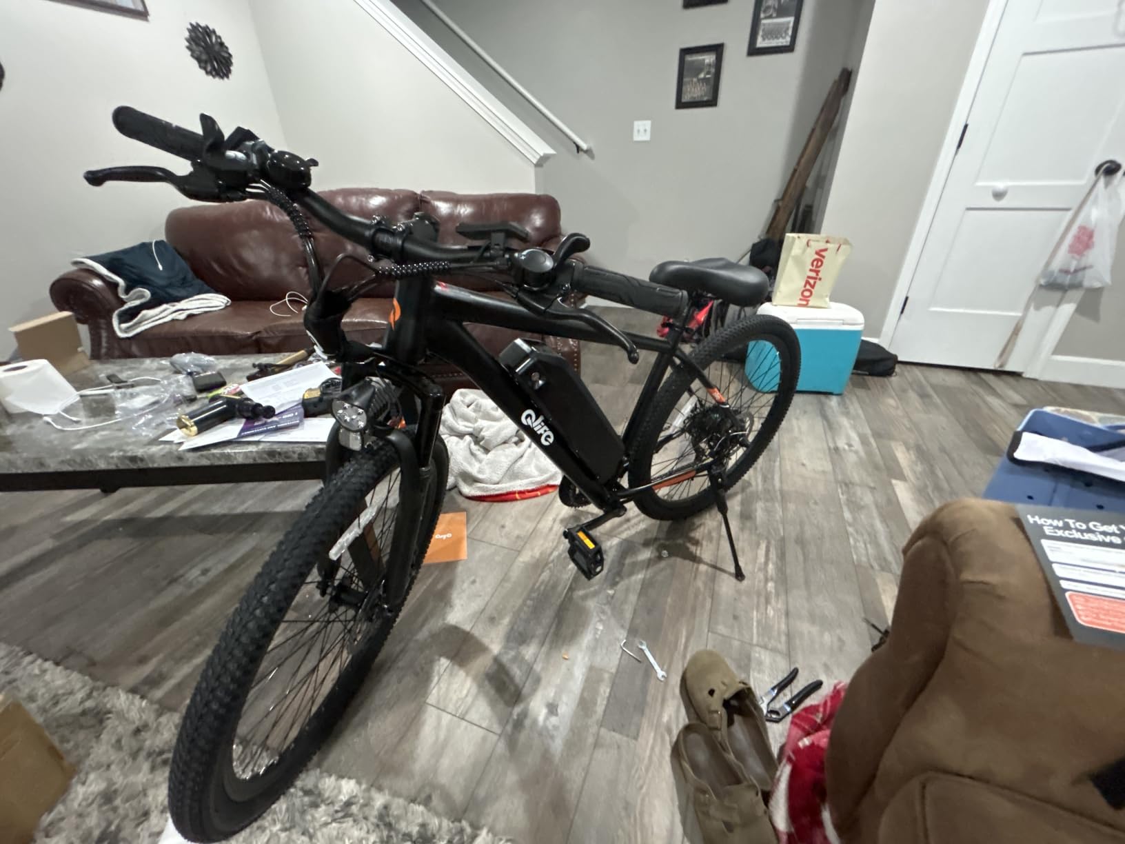 Qlife Racer Electric Bike for Adults - 21-Speed Mountain Lightweight Ebike with Peak 1000W Brushless Motor,48V 375Wh Removable Battery,26X2.1 Tire Step Over E-MTB,Up to 40 Miles Range customer photo 1