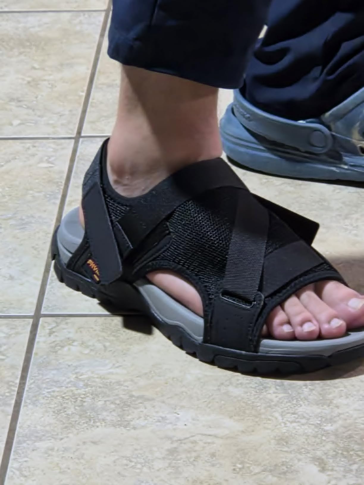 FitVille Diabetic Sandals for Men Wide Orthopedic Athletic Sandals with Arch Support Lightweight Breathable Outdoor Sandals for Beach Travel customer photo 1