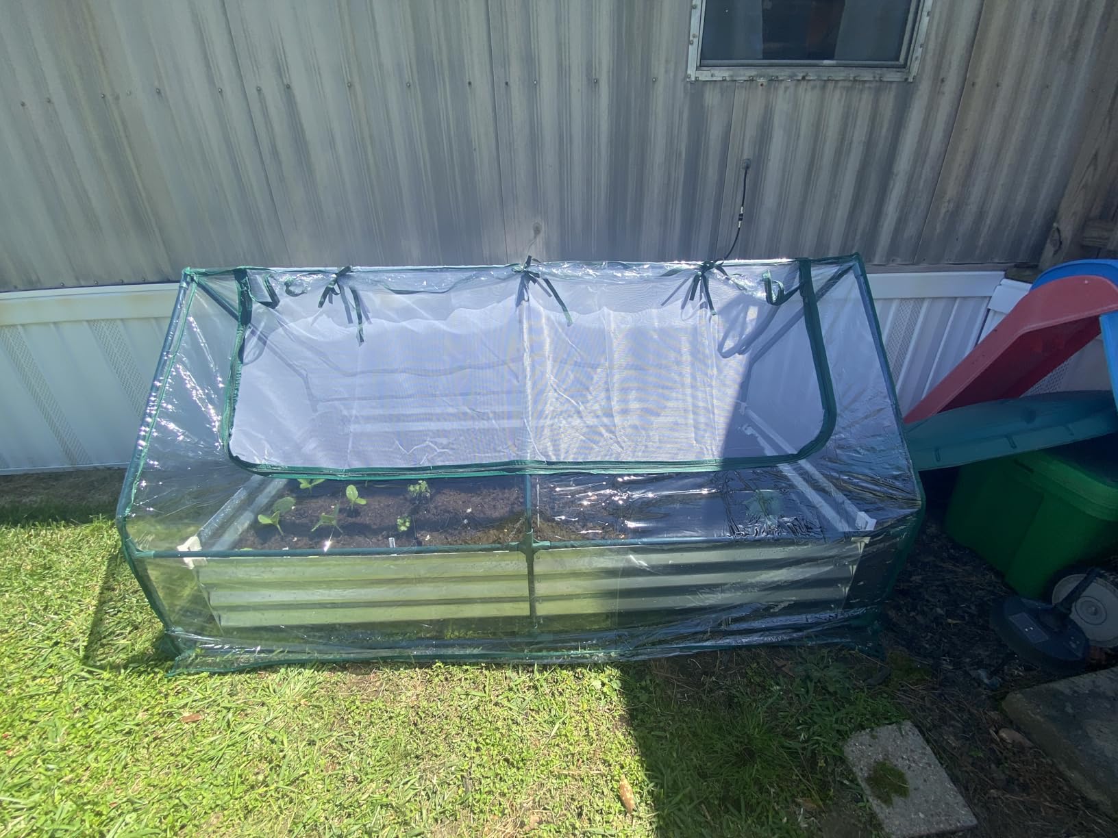 VEVOR 6x3x1FT Metal Raised Garden Bed with Greenhouse Cover, Outdoor Galvanized Planter Raised Beds for Gardening for Vegetables Flowers and Fruit customer photo 2
