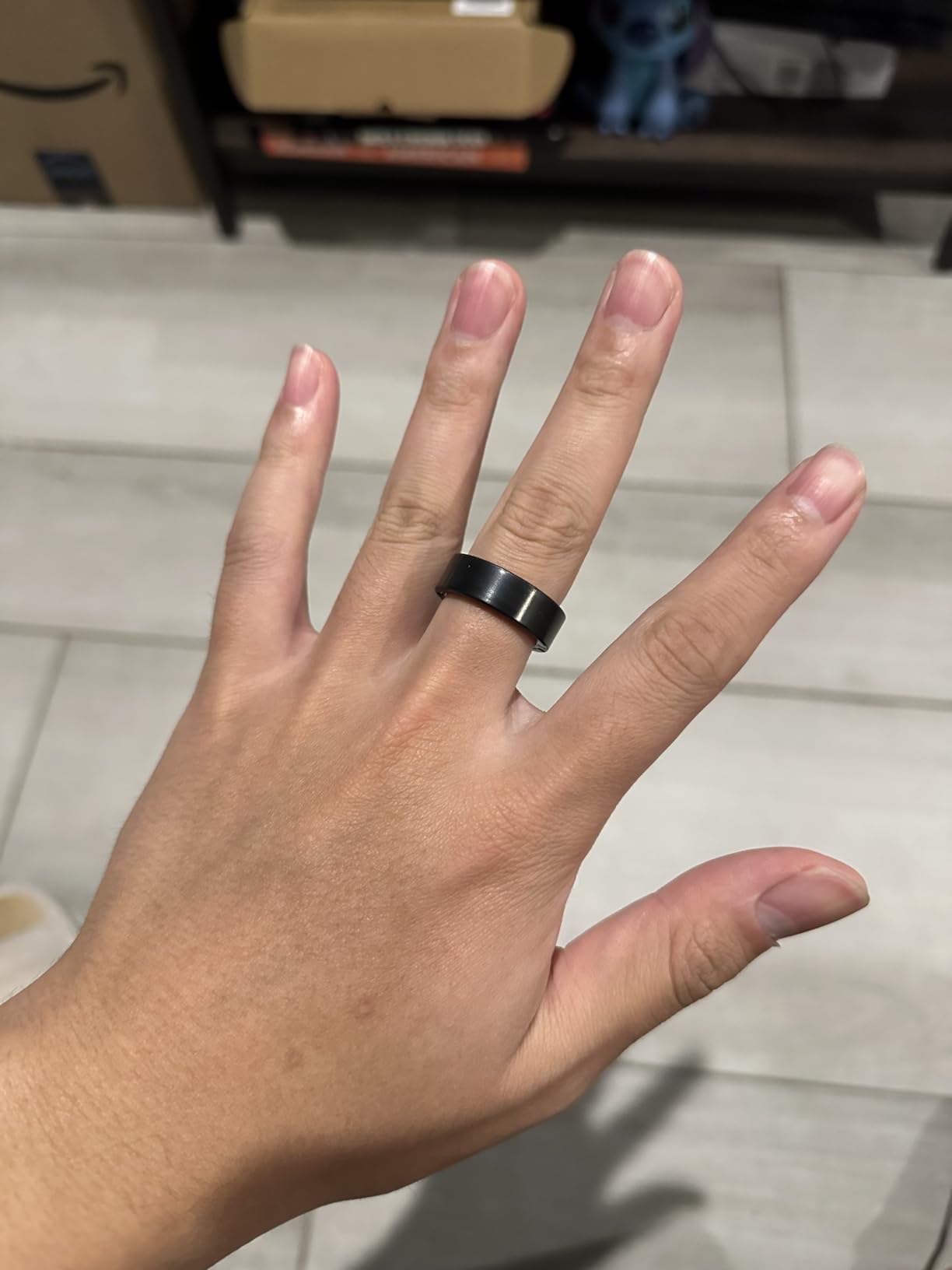 POBOVi Gen 2 Titanium Smart Ring for Women & Men, Sleep & Heart Rate Tracker, No Subscription, Size Before You Buy (Polished Black, 11) customer photo 1