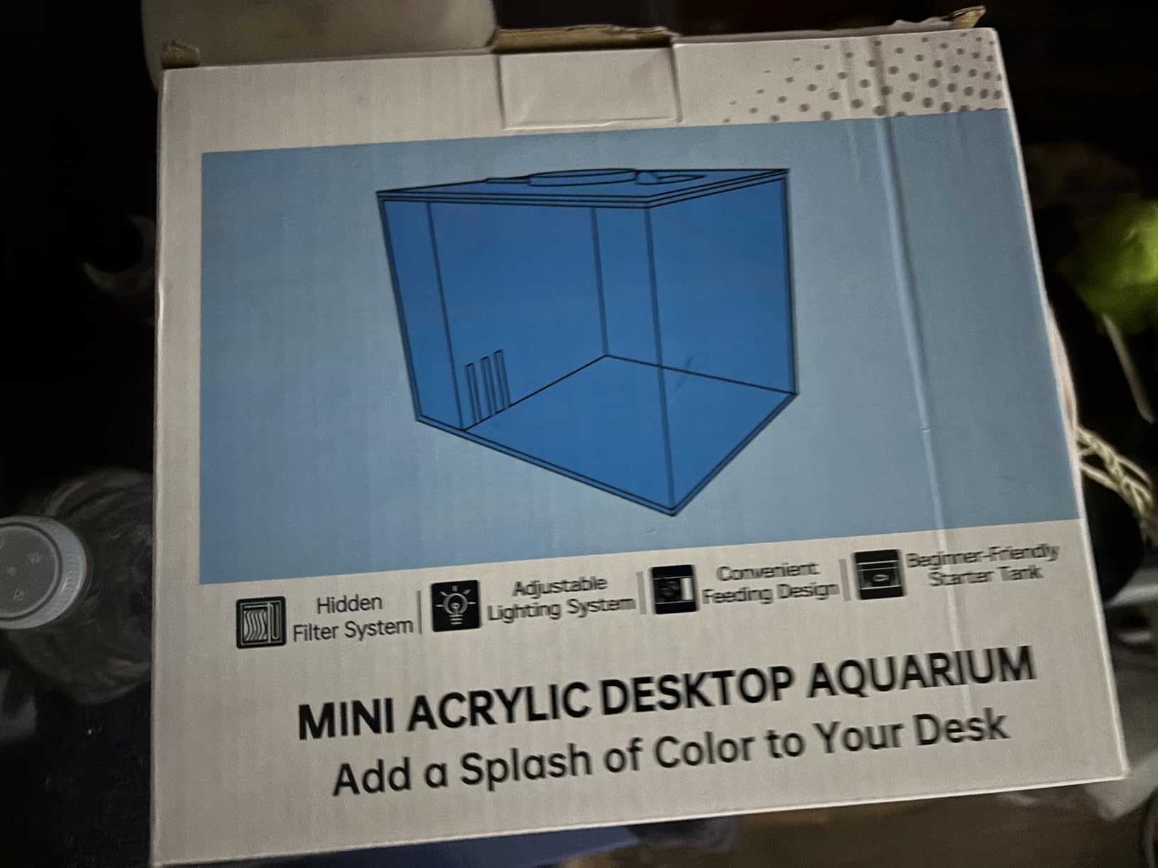 Vehipa Betta Fish Tank 1 Gal (3.7L), Acrylic Nano Aquarium Kit Black customer photo 2