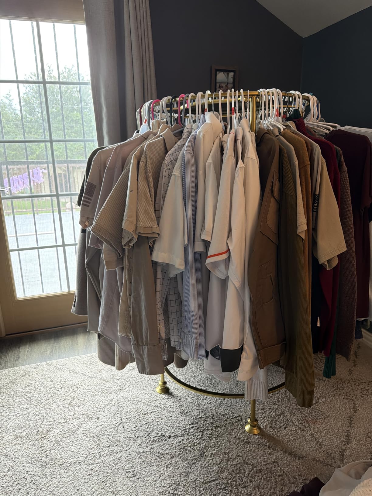 Round Garment Rack for Retail Display-Heavy Duty Metal Clothing Rack, Black customer photo 2