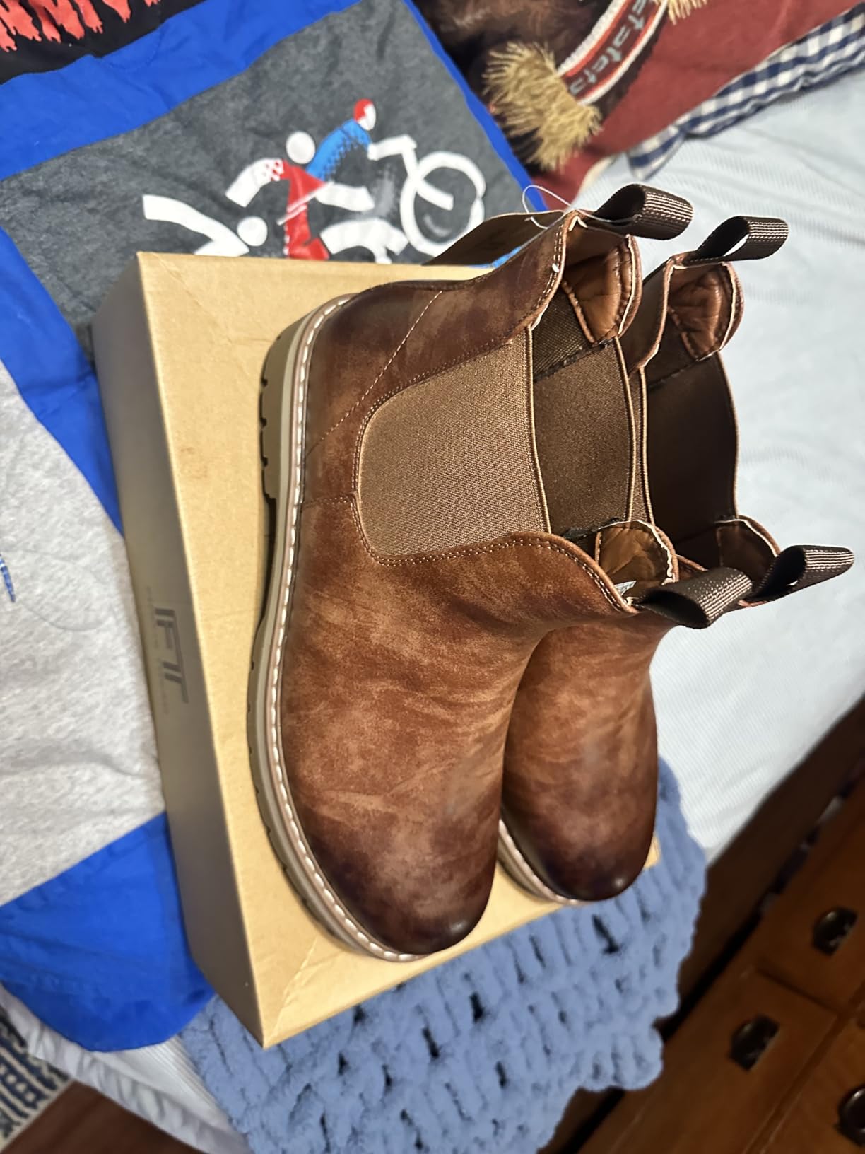 Mens Chelsea Boots, Slip-On Ankle Boots with Arch Support customer photo 1