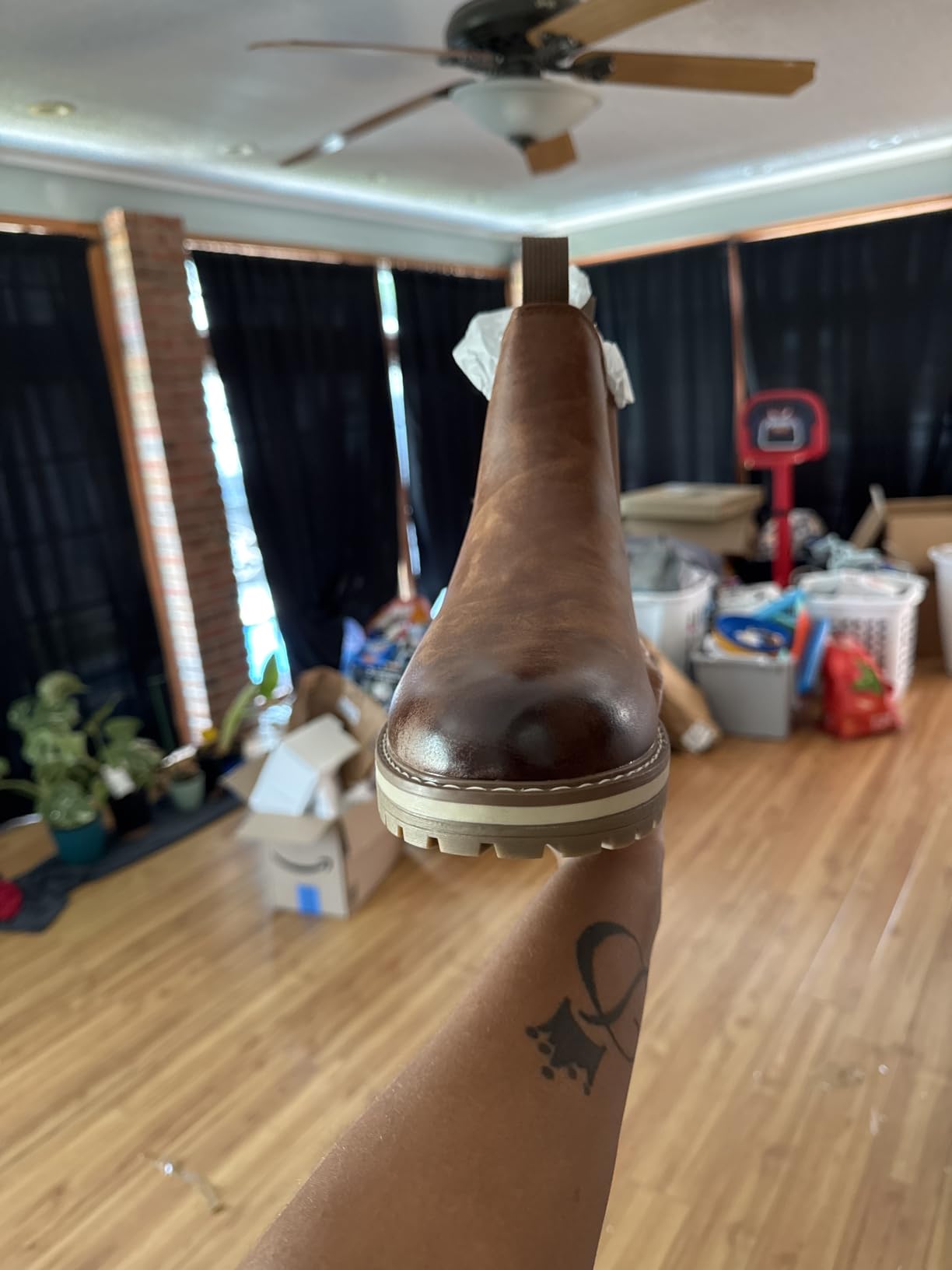 Mens Chelsea Boots, Slip-On Ankle Boots with Arch Support customer photo 2