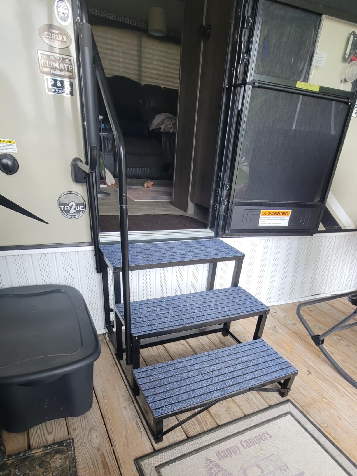 VEVOR RV Steps with Handrail, 3 Steps, 660 lbs Load Capacity, Heavy Duty Outdoor RV Stairs with Non-Slip Mat for Elderly and Pets, Portable Stairs for Hot Tub, Camper, Mobile Home, Porch, Pool, SPA customer photo 2