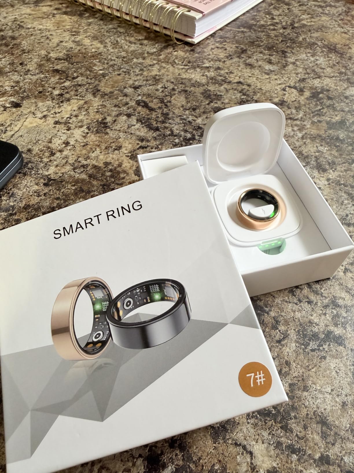 Smart Health Ring for Women Men, Fitness Tracker Ring with Heart Rate, Blood Oxygen, Sleep Tracker, Step Tracker, No Subscription Fee, IP68 Waterproof Smart Ring for iphone & Android (Gold, 11#) customer photo 1
