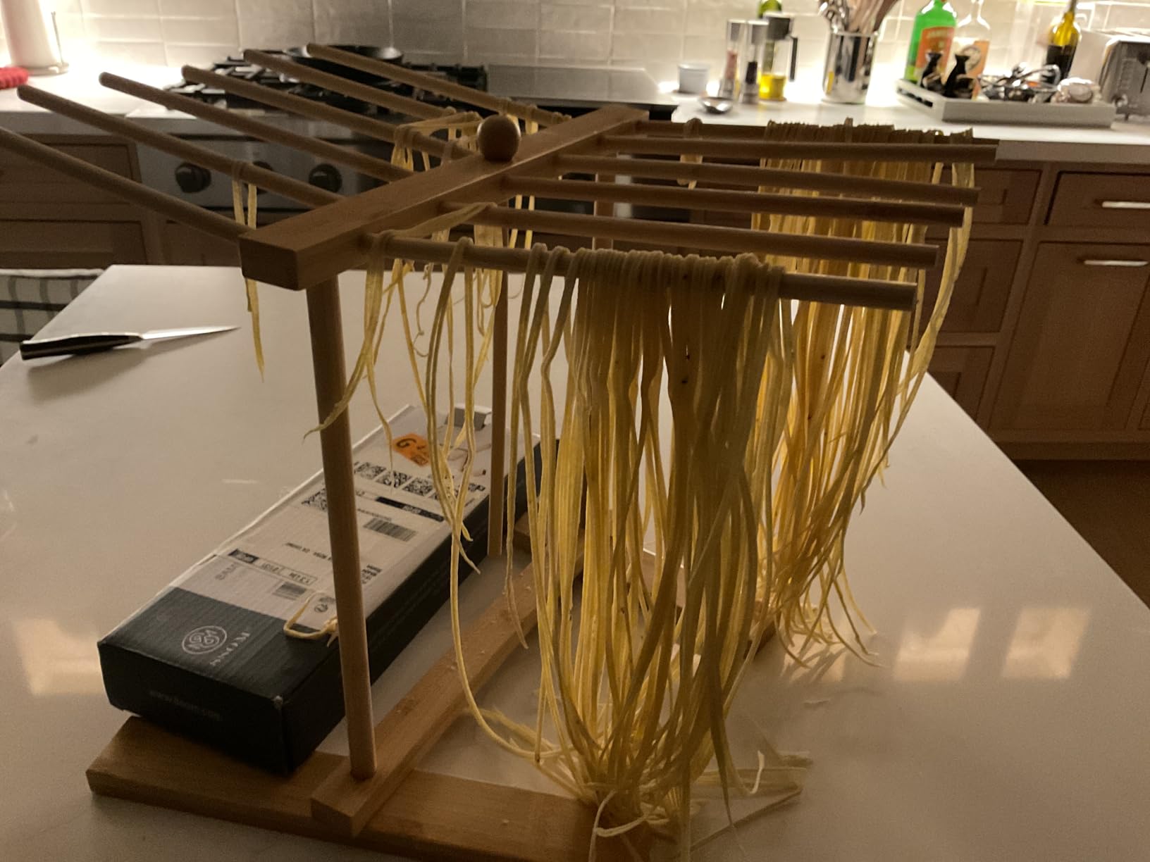 Bamboo Pasta Drying Rack with 8 bars and Transfer Wand customer photo 1