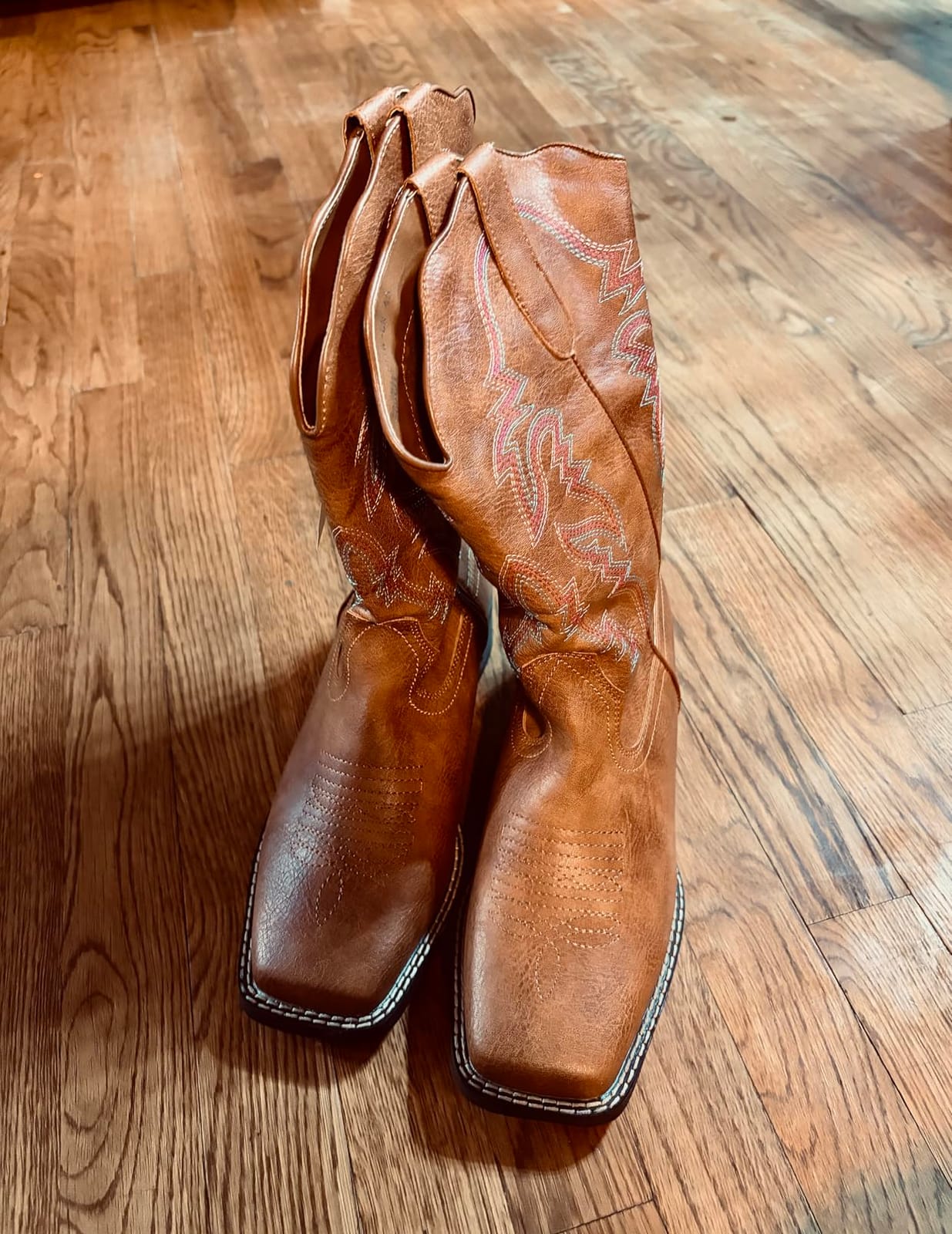 SheSole Extra Wide Calf Cowboy Boots for Women with Side Zipper & Hidden Elastic - Roomy Square Toe Cowgirl Boots for Wide Feet & Fuller Calves customer photo 2
