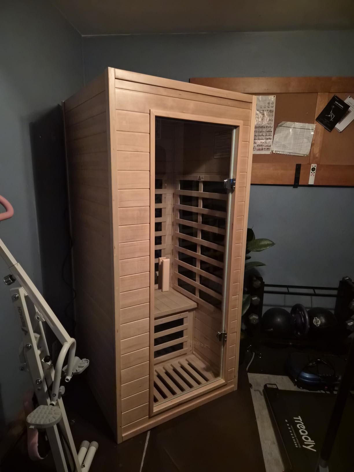 Kanlanth 1 Person Far Infrared Sauna, Low EMF Indoor Dry Home Sauna, 950W customer photo 1