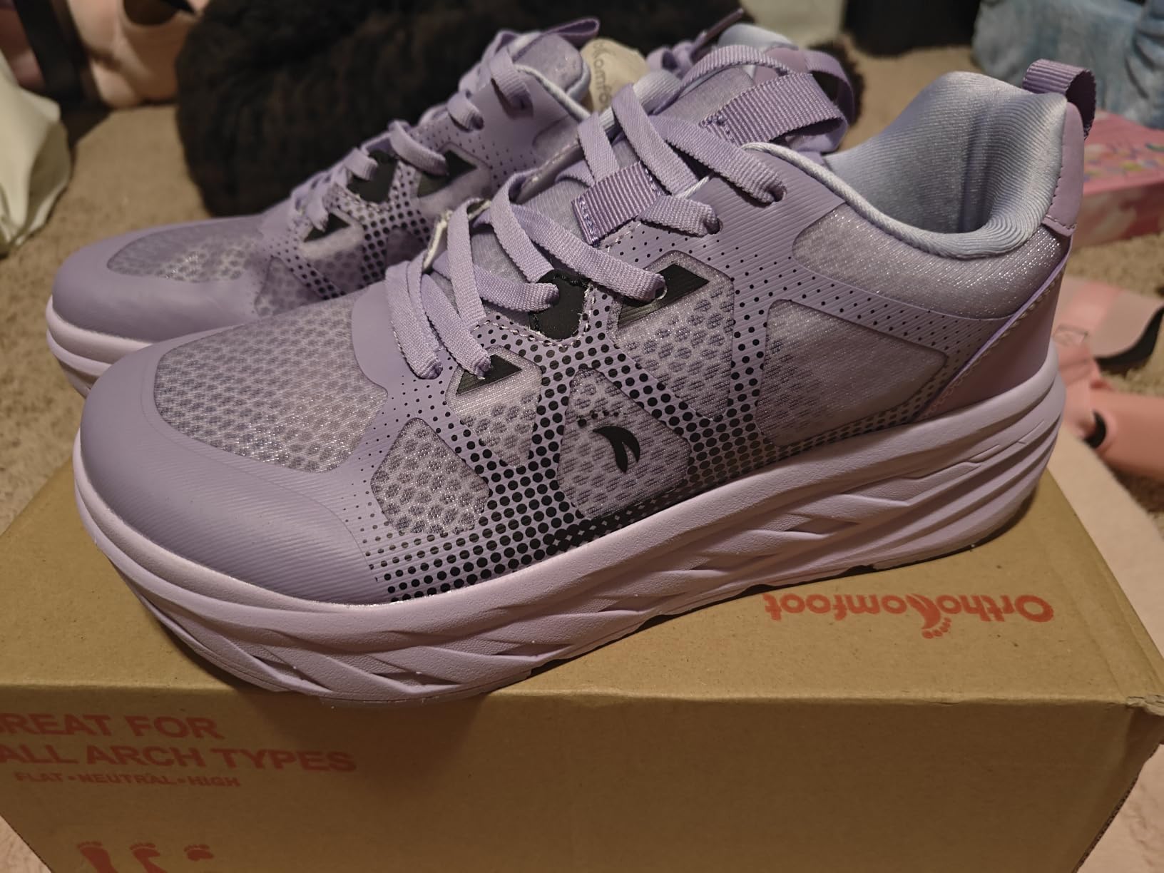 OrthoComfoot Women's Orthopedic Diabetic Wide Running Shoes: Comfortable Casual Arch Support Plantar Fasciitis Orthotic Sneakers, Breathable Swollen Work Sports Shoes for Foot and Heel Pain Relief customer photo 2