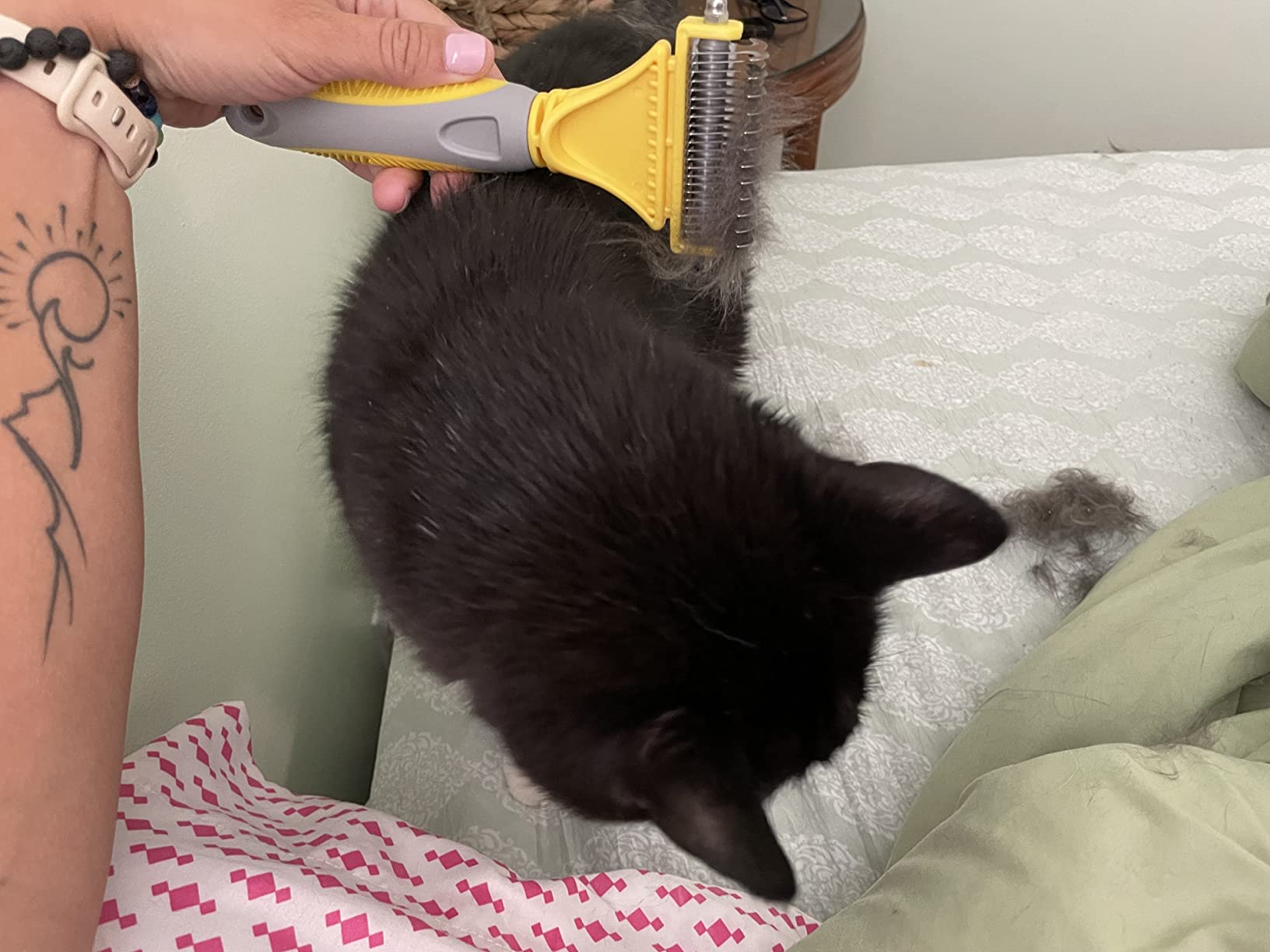Pecute Self-Cleaning Undercoat Rake for Dogs Cats with Long/Double Coats customer photo 2