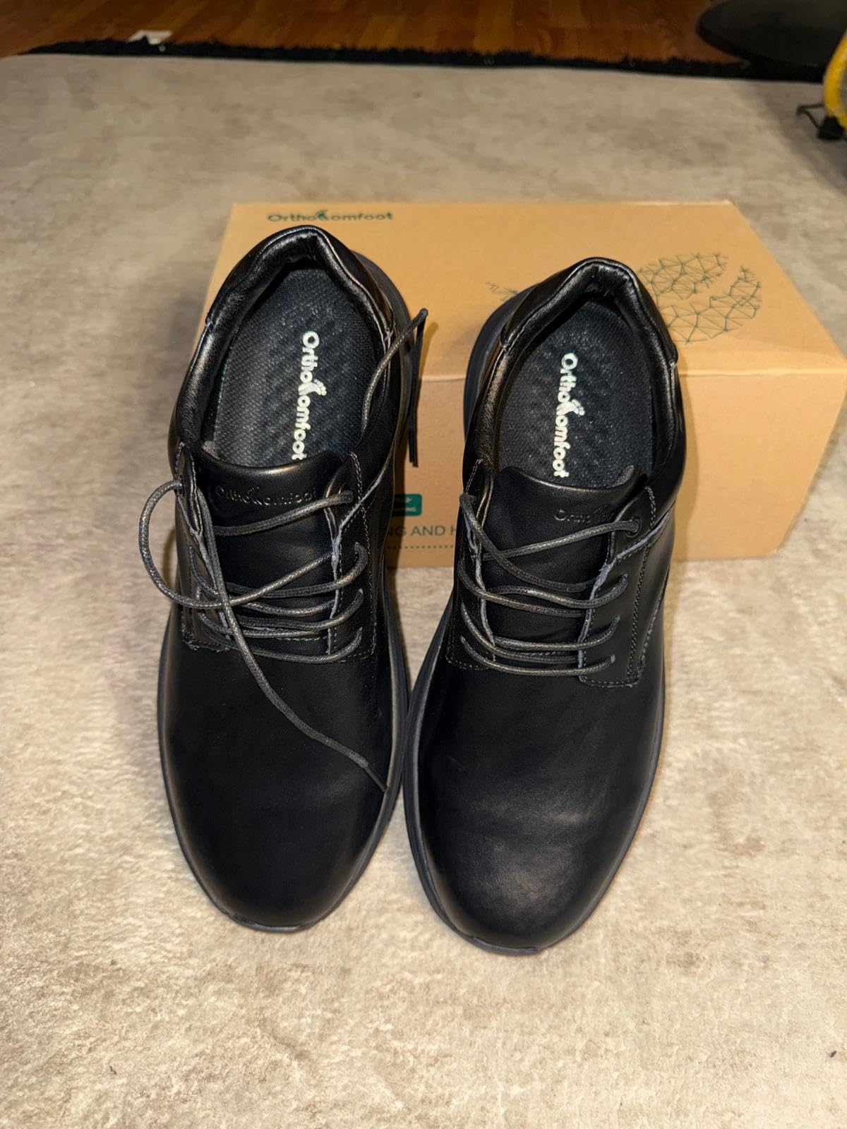 Men's Orthopedic Walking Dress Shoes - Comfortable Arch Support Plantar Fasciitis Classic Formal Leather Oxford - Casual Classic Flat Feet Orthotics Sneakers for Foot and Heel Pain Relief customer photo 2