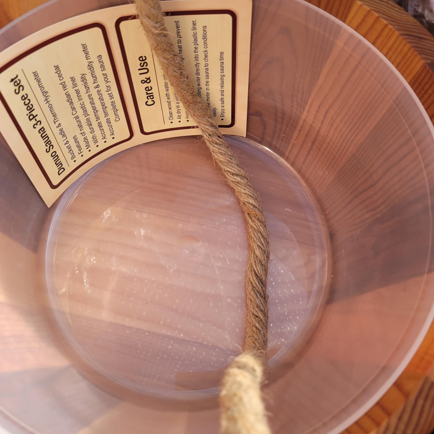 Red Cedar 3PCS Sauna Kit, Bucket & Ladle with Thermometer Hygrometer customer photo 1