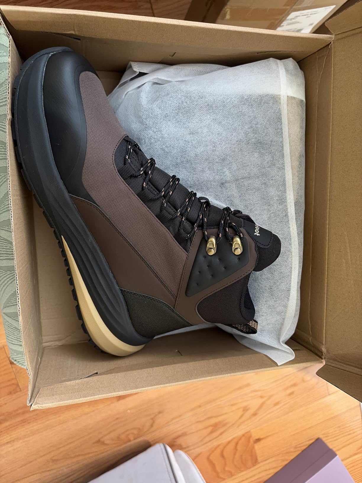 Men's Orthopedic Wide Waterproof Hiking Boots: Comfortable Arch Support for Plantar Fasciitis Trail Running Shoes, Orthotic Non-Slip Work Mid Ankle Boots for Foot and Heel Pain Relief customer photo 1