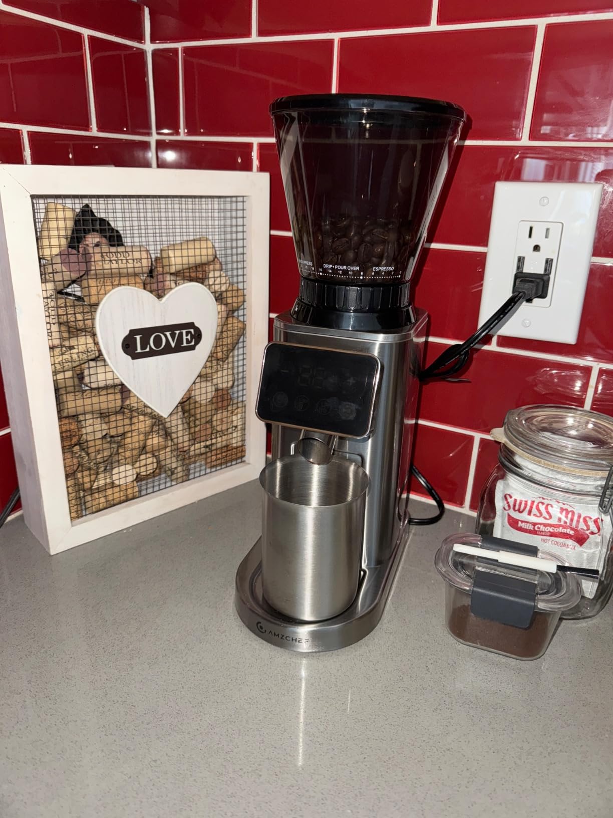AMZCHEF 64mm Flat Burr Coffee Grinder, Espresso Grinder, 90 Grind Settings customer photo 2