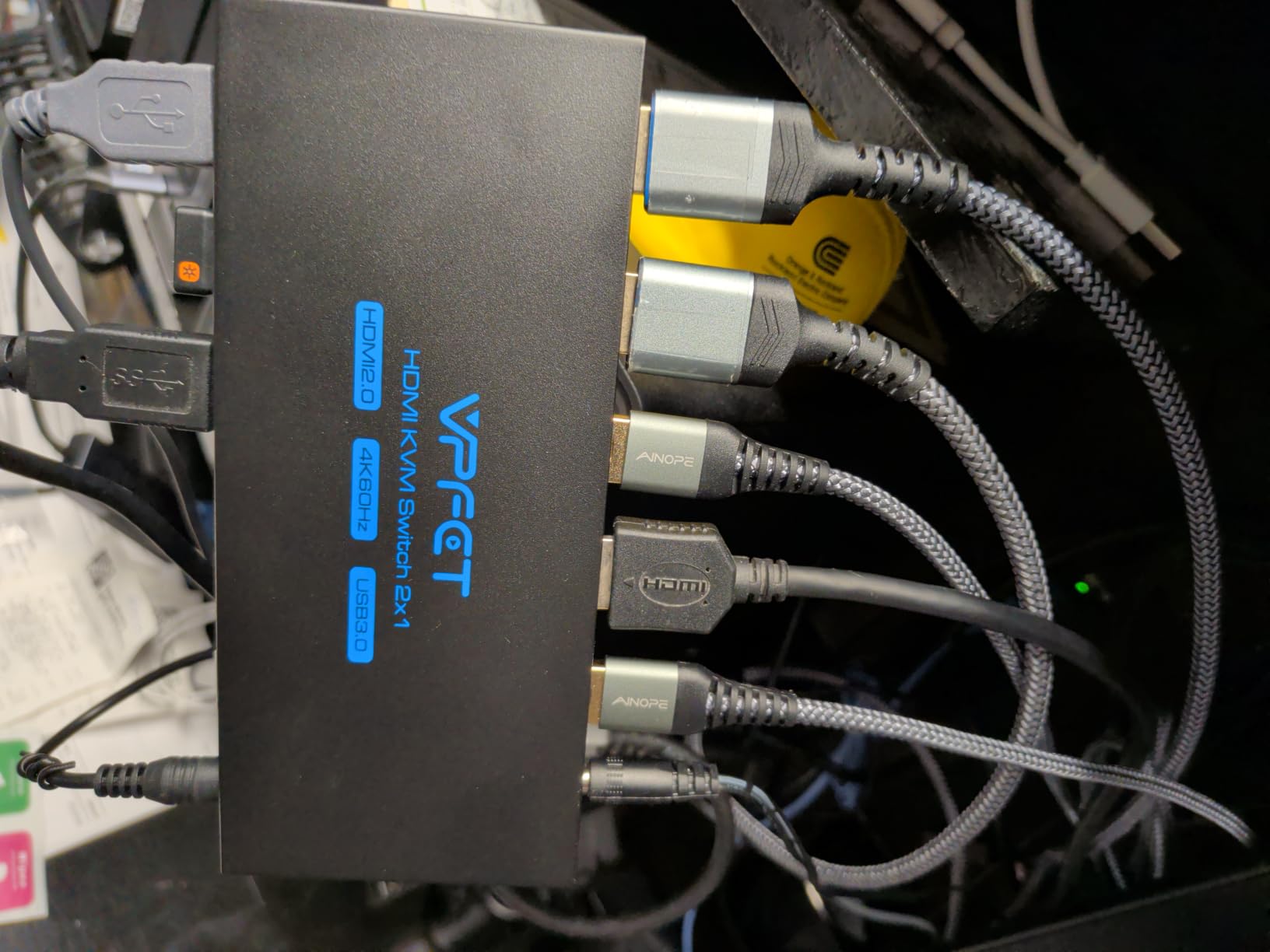 HDMI KVM Switch 2 Monitors 2 Computers 4K@60Hz Dual Monitor KVM Switches with 4 USB 3.0 Ports for 2 Computers Share 2 Screens and Keybord Mouse Printer, with Desktop Controller customer photo 2