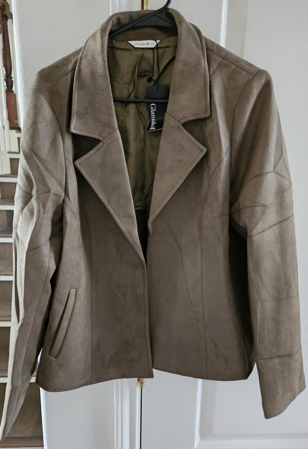 Glamaker Women's Fall Faux Suede Jackets Fashion Lightweight Coat Outfits customer photo 2