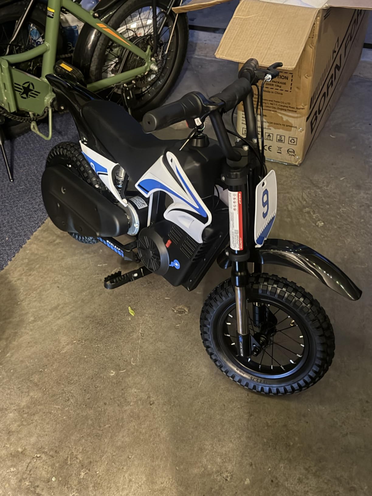 K1 Kids Electric Dirt Bike, 36V, 700W, 16 MPH, 14-Mile, Ages 3-10 (Warm Gray) customer photo 2