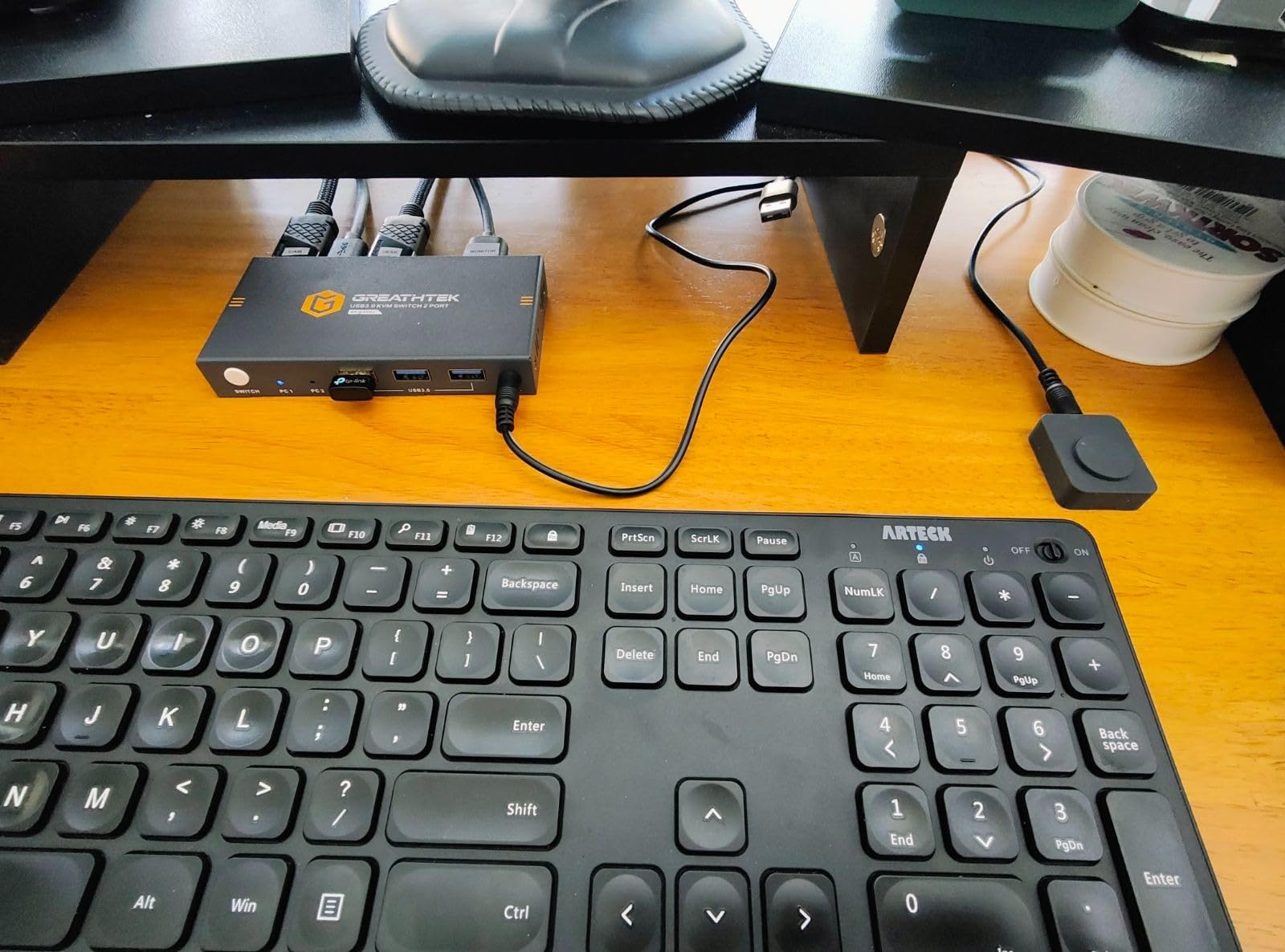 GREATHTEK 8K@60Hz HDMI KVM Switch 2 Monitors 2 Computers | 4K 240Hz Dual Monitor Switch|3 USB 3.0 Ports| EDID| Wired Remote| Extended and Mirror Display customer photo 2
