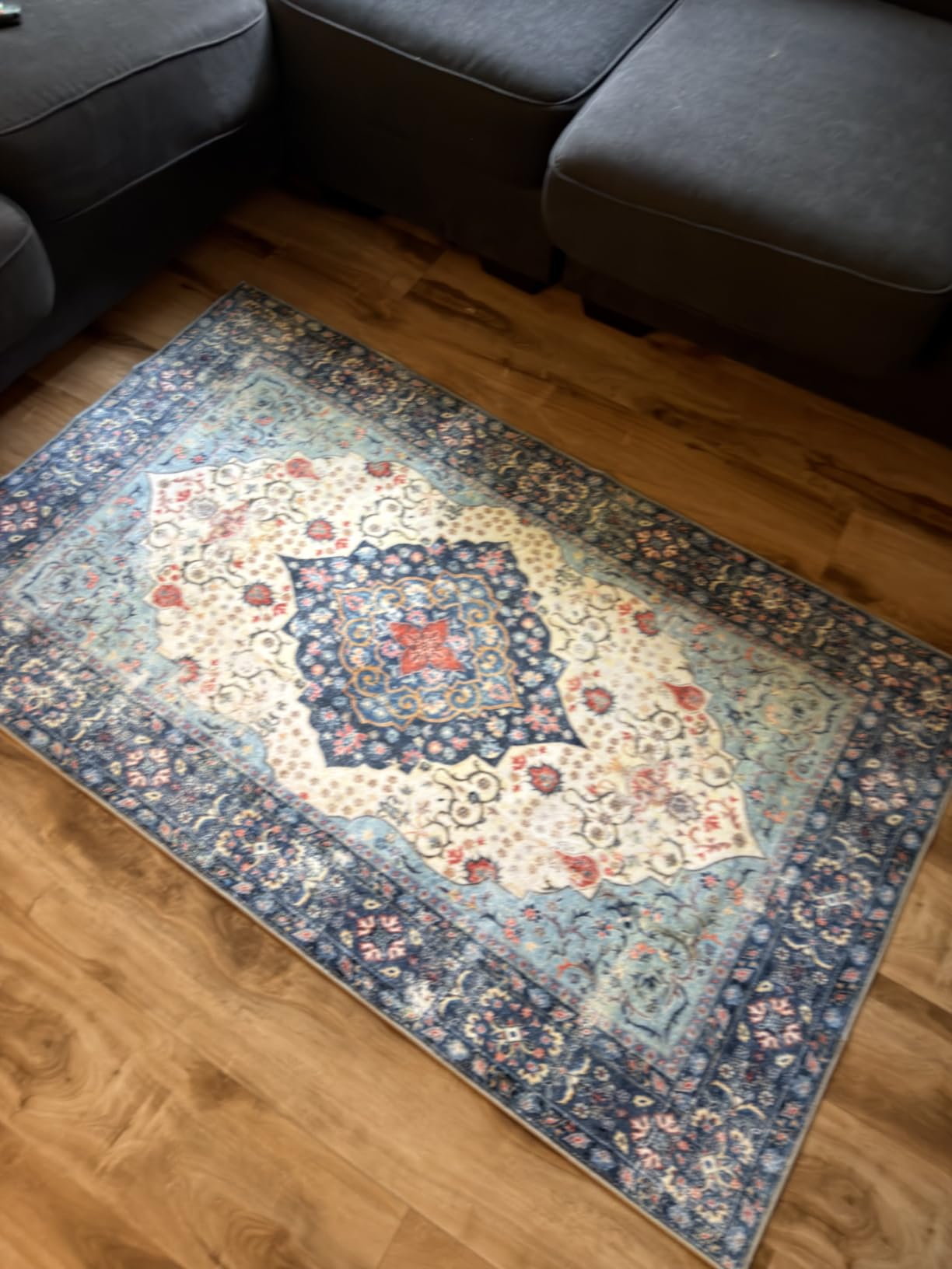 ANSSO Wool Rugs 8x10 for Living Room, 80% Merino Wool and 20% Cotton Soft Tufted Area Rug customer photo 1