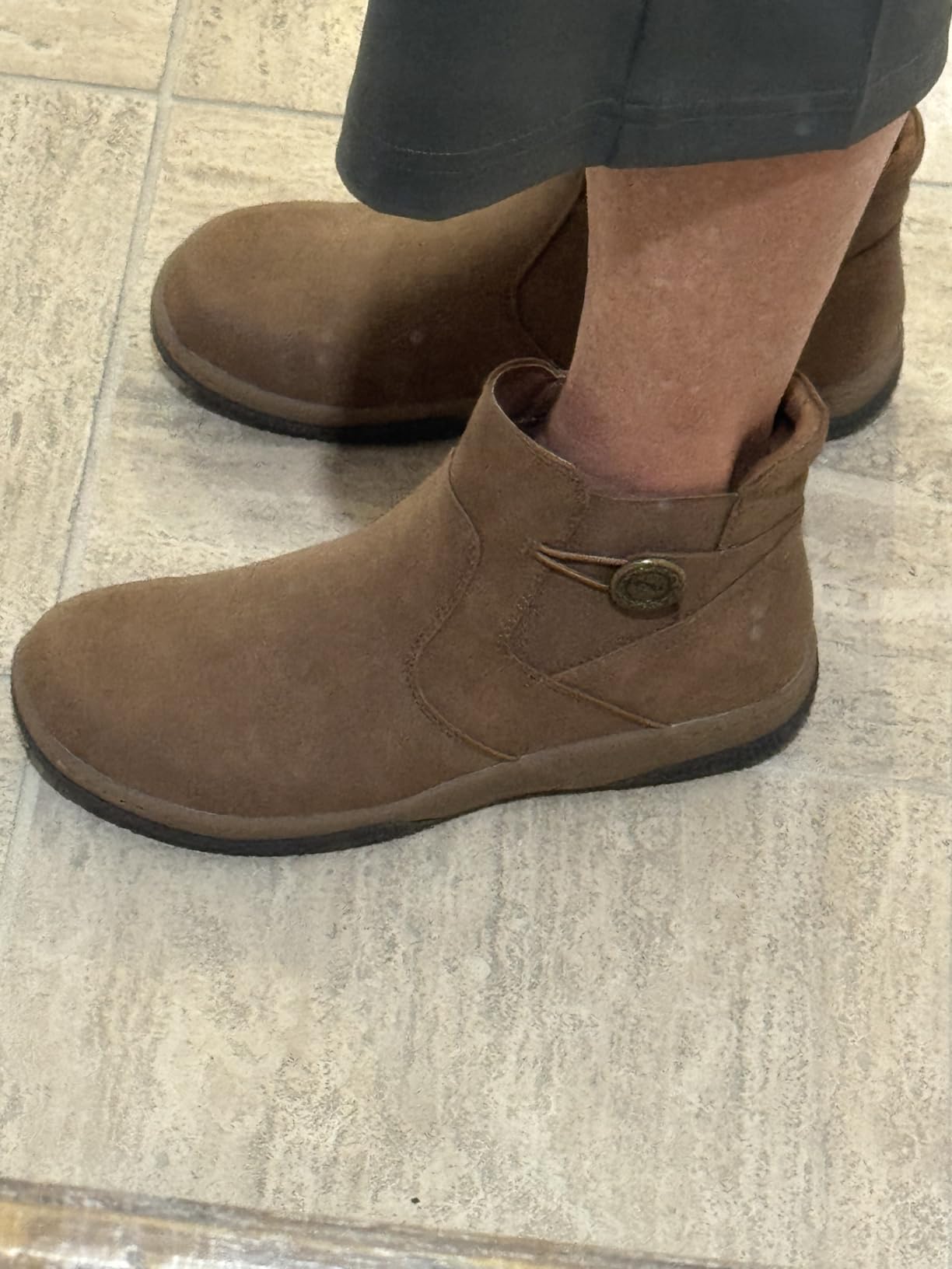 SHIBEVER Women's Ankle Boots: Arch Support Comfortable Slip On Casual Boot customer photo 2