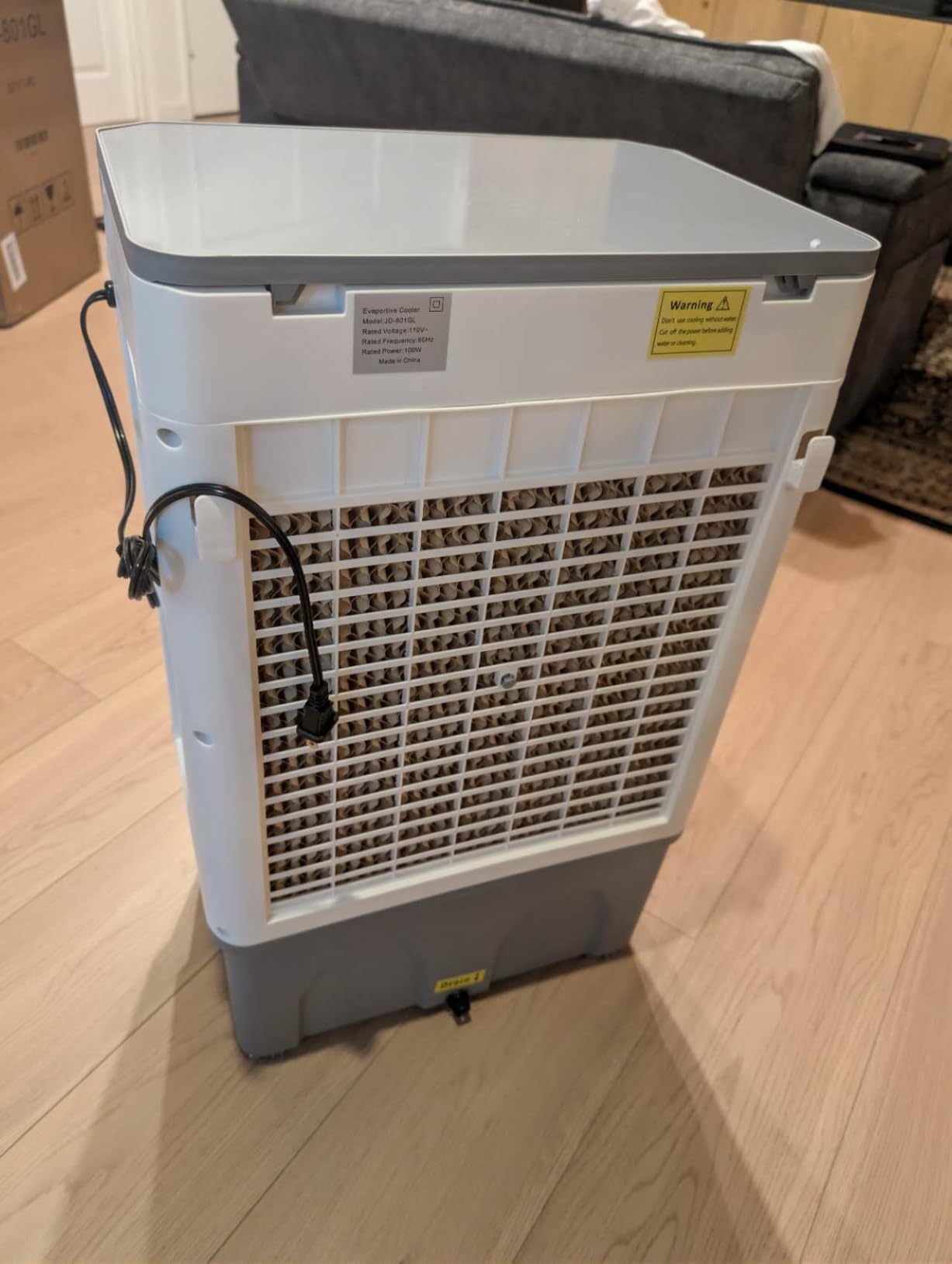 VCJ 1800CFM Evaporative Air Cooler, 5.6 Gal 3 IN 1 Windowless Portable Swamp Cooler Air Conditioner,120° Oscillation, 3 Speeds, 12H Timer, 4 Ice Packs, Air Cooling Fan for Bedroom Room Office Garage customer photo 1