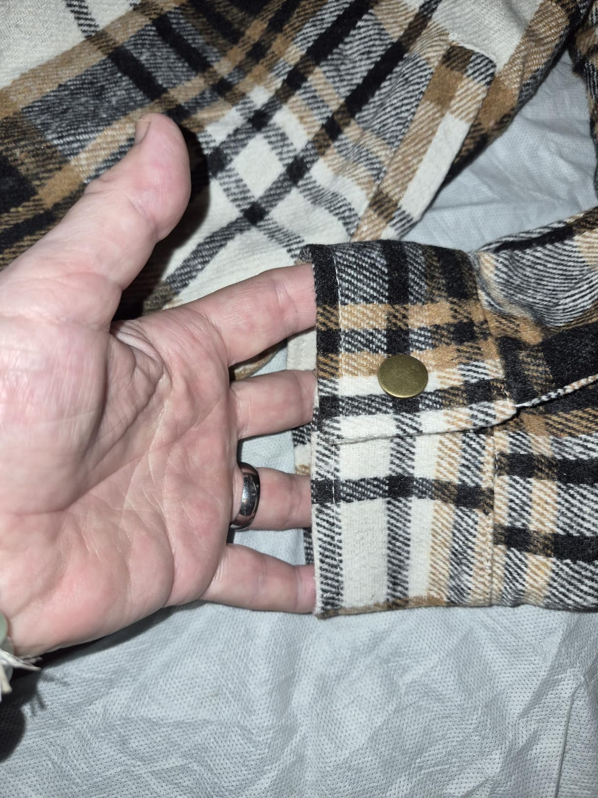 Men's Flannel Sherpa Lined Hooded Jacket Plaid Zip Snap Coat customer photo 2