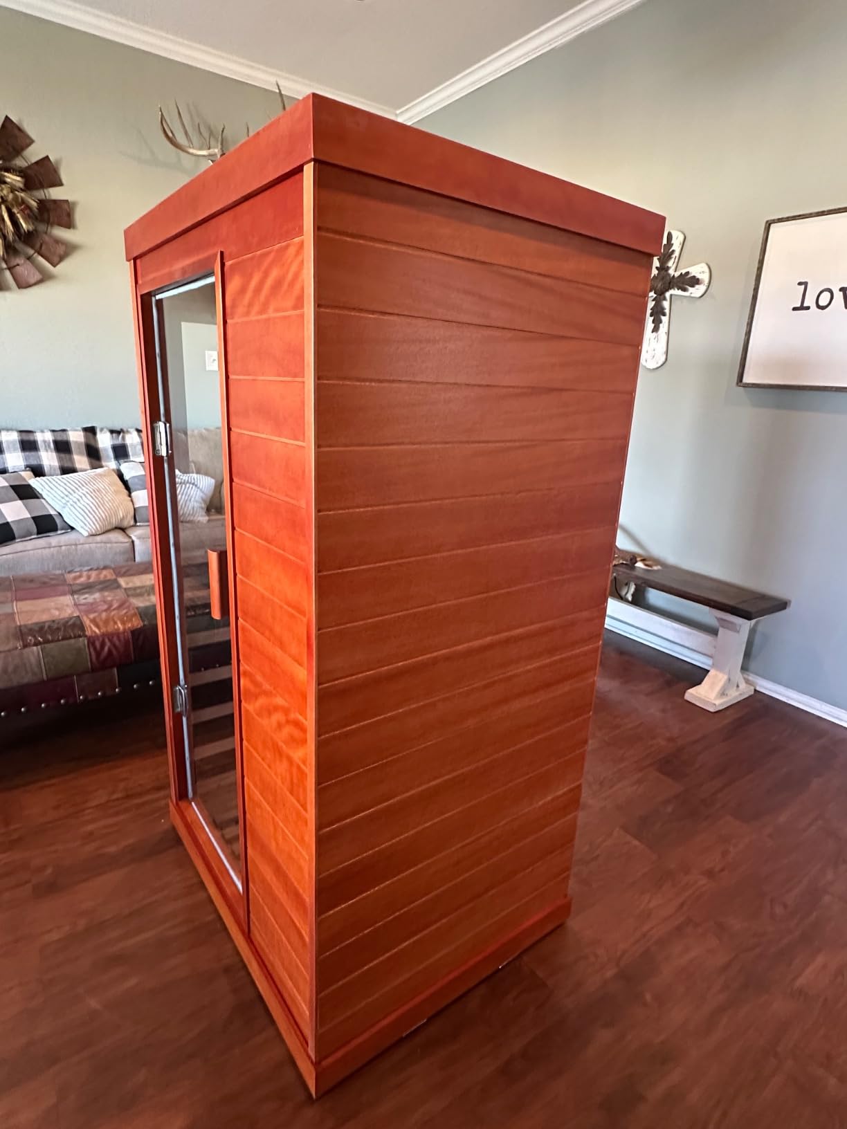 Outdoor Traditional Sauna 4-6 Person 9KW Steam Saunas Barrel customer photo 1