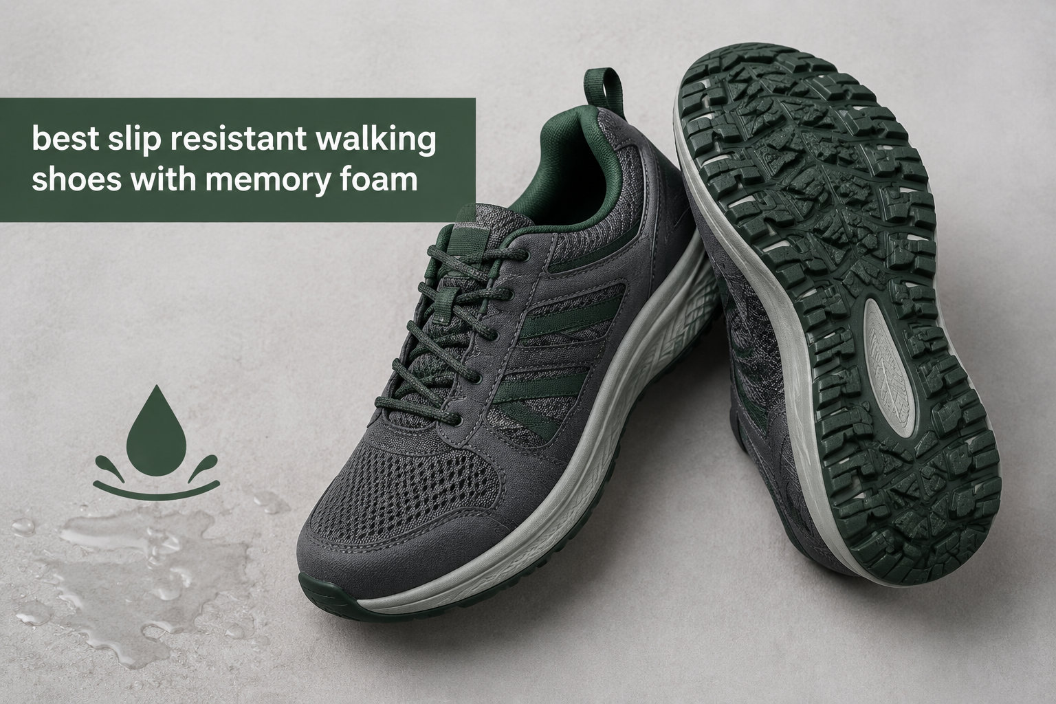 best slip resistant walking shoes with memory foam