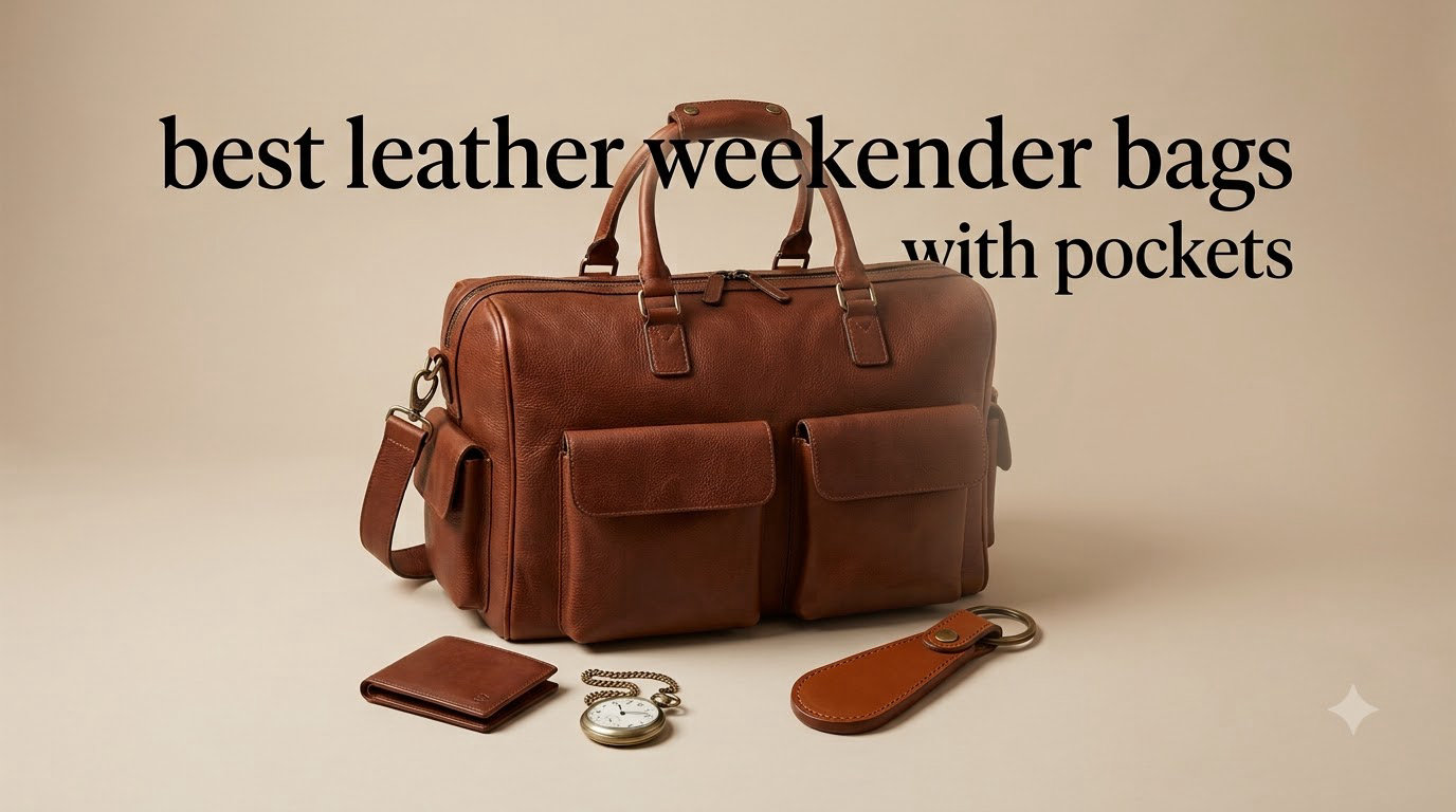 best leather weekender bags with pockets
