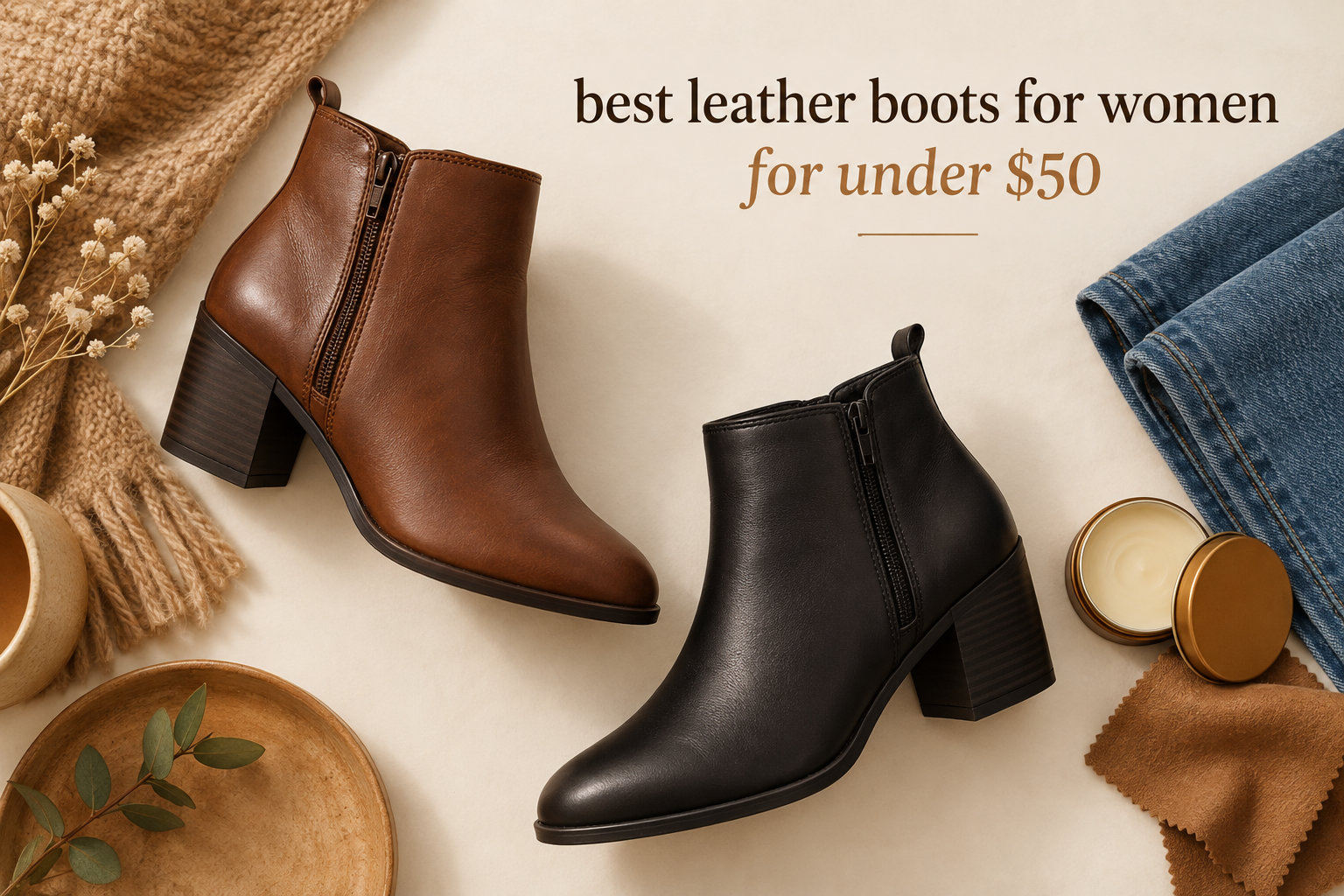 best leather boots for women for under $50