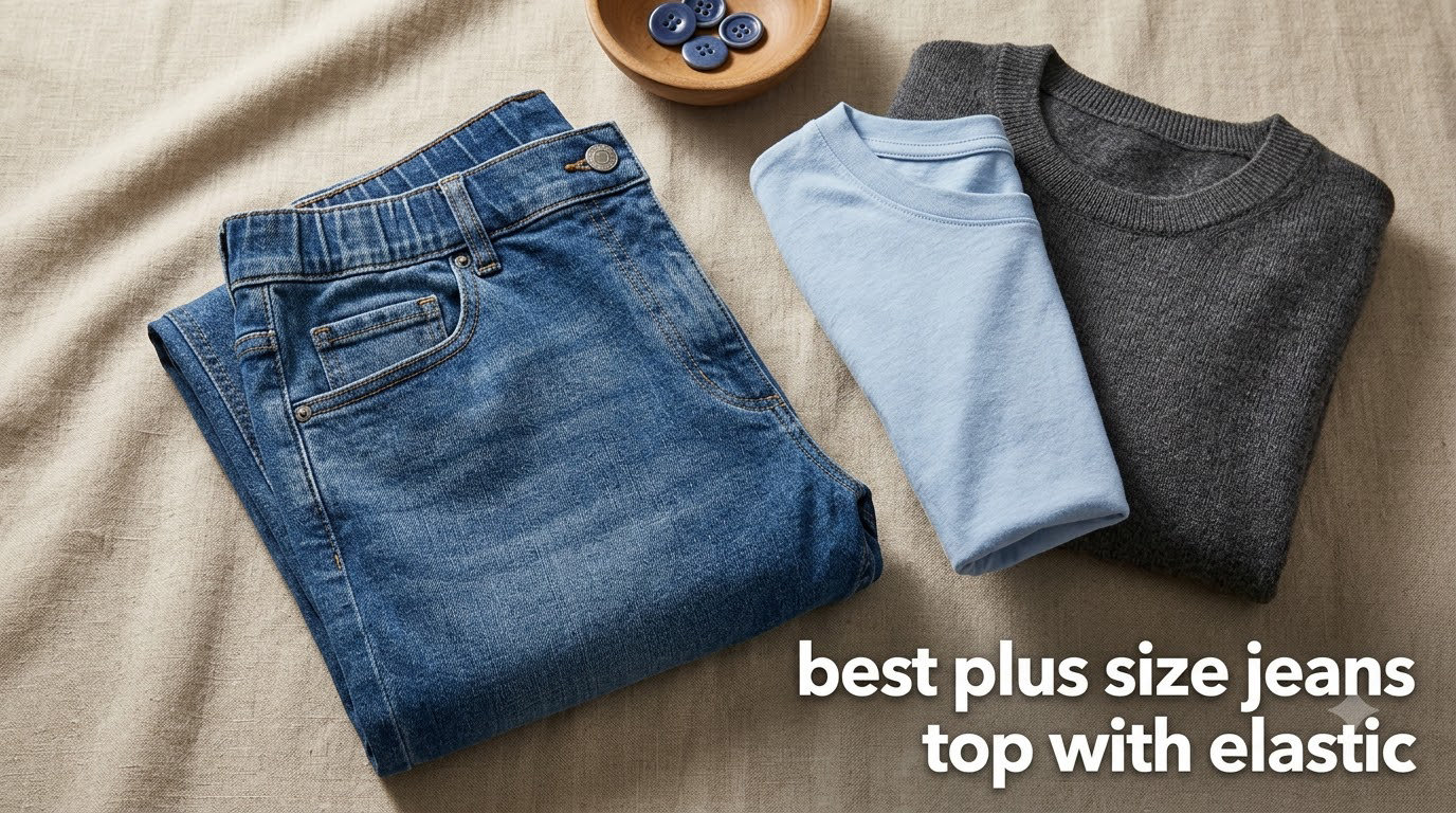 best plus size jeans top with elastic