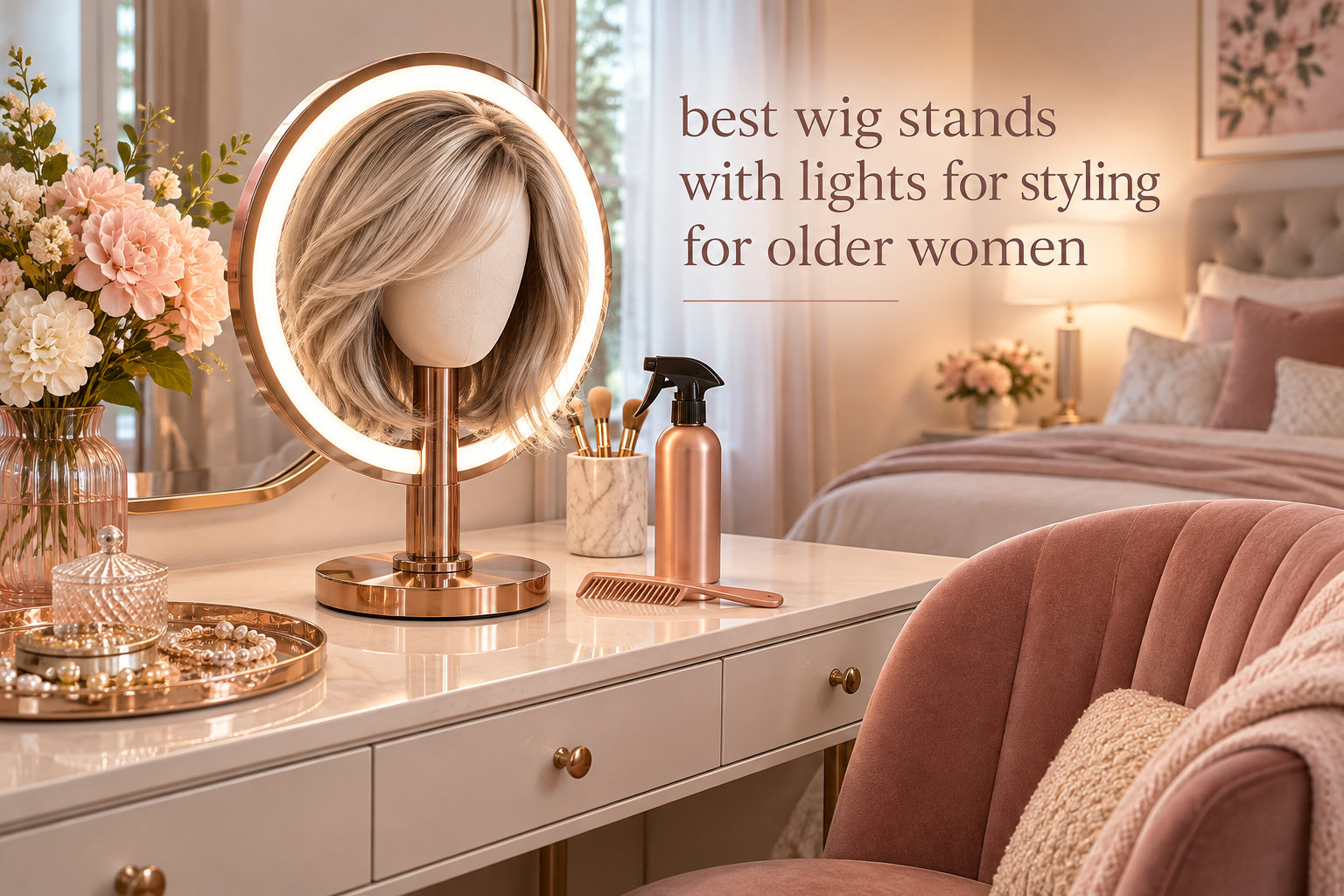 best wig stands with lights for styling for older women