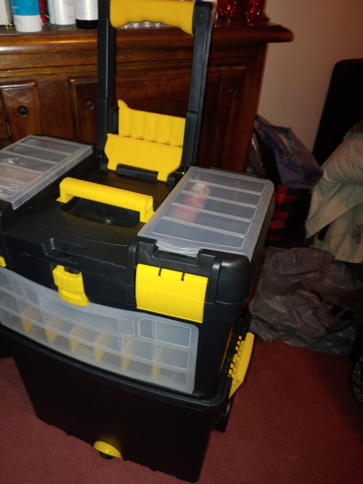 Rolling Tool Box with Wheels, Foldable Comfort Handle, and Removable Top – Toolbox Organizers and Storage by Stalwart customer photo 2