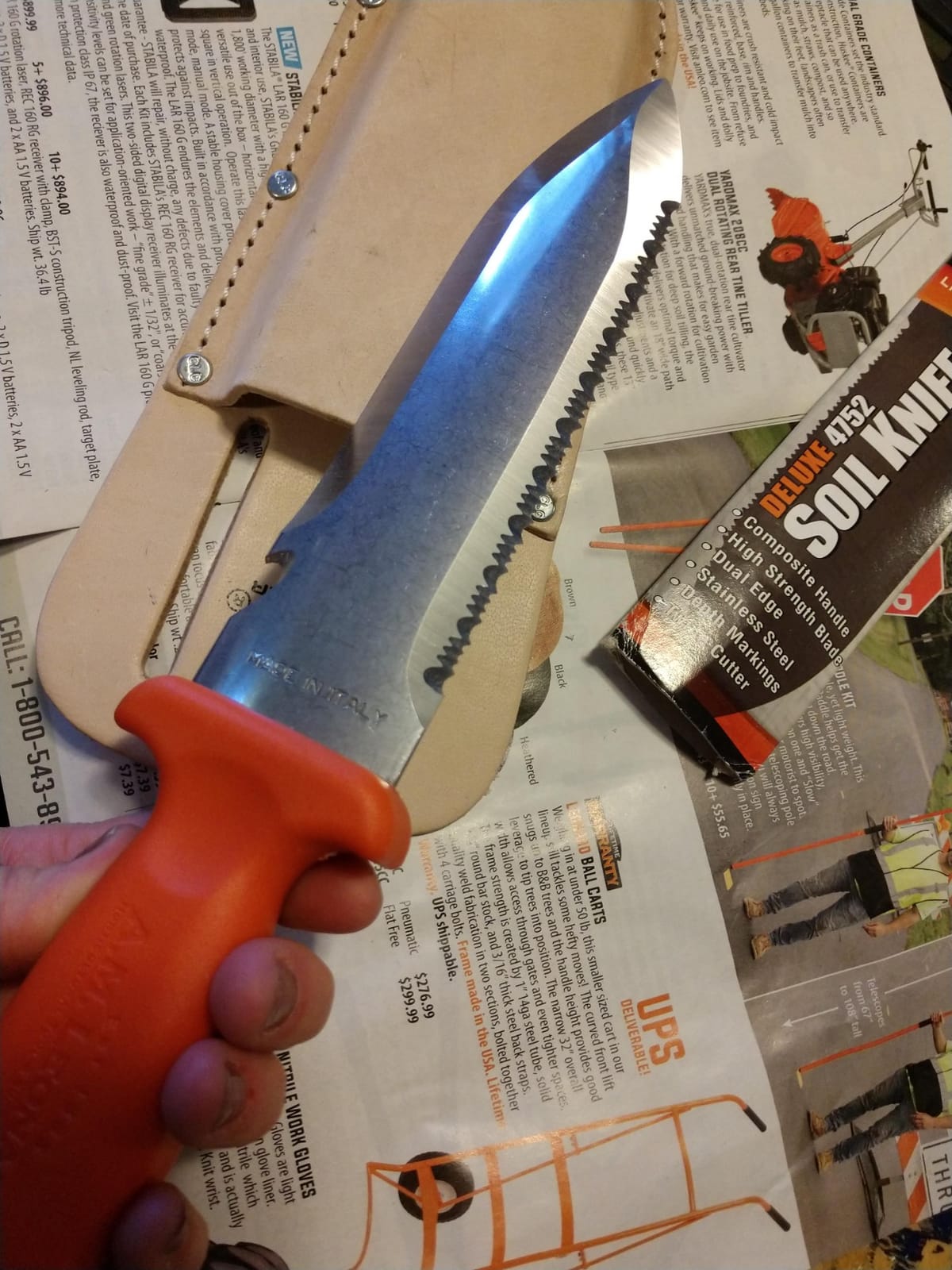 A.M. Leonard Deluxe Soil Knife, Orange – Hori Hori with 6-Inch SS Blade customer photo 2