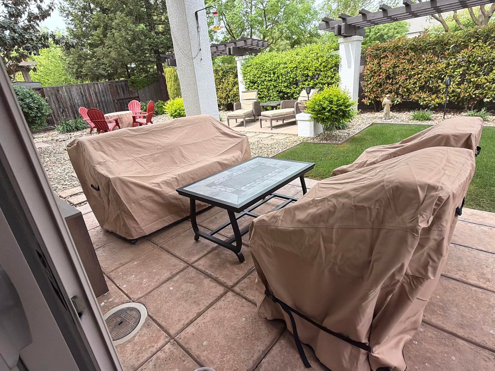 ULTCOVER Waterproof Outdoor Bench Furniture Cover, 58W x 28D x 35H in customer photo 1