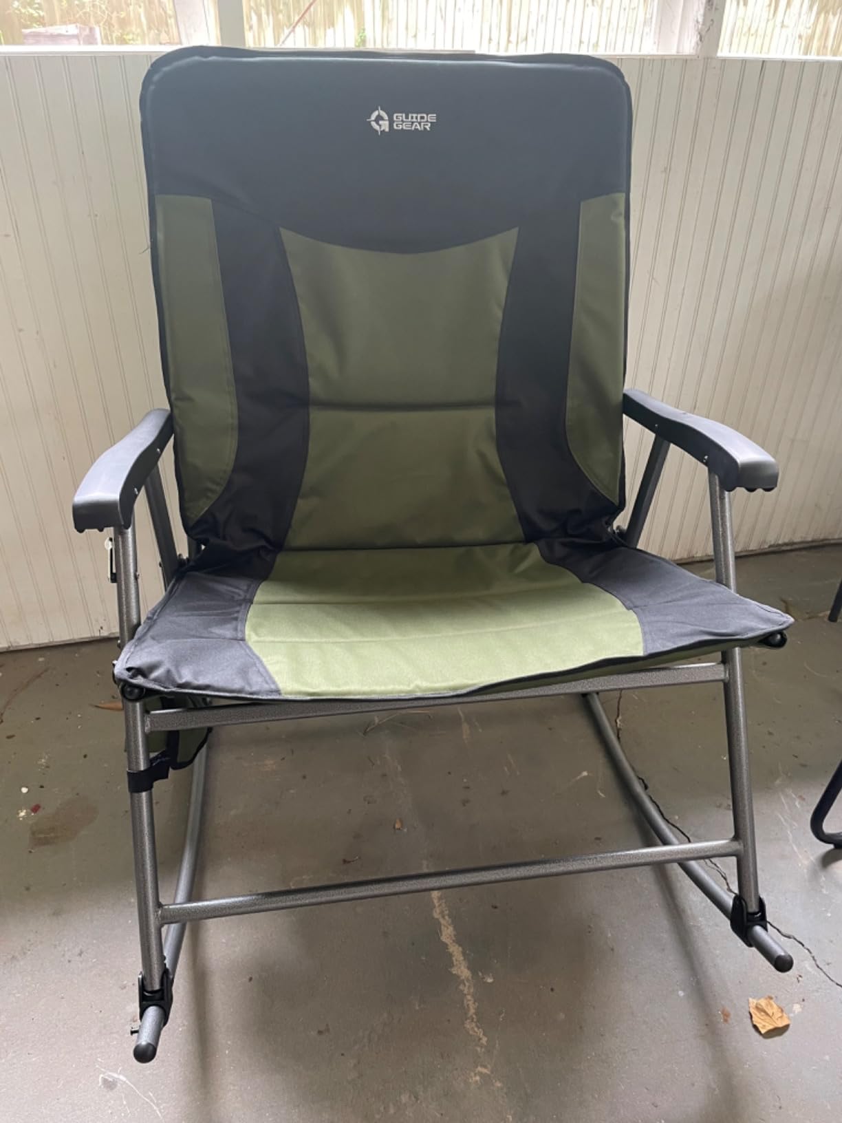Guide Gear XXL Oversized Rocking Camping Chair, Heavy-Duty 600 lb Capacity Portable Folding Outdoor Camp Rocker Chairs for Adults Hunter Green/Black customer photo 1