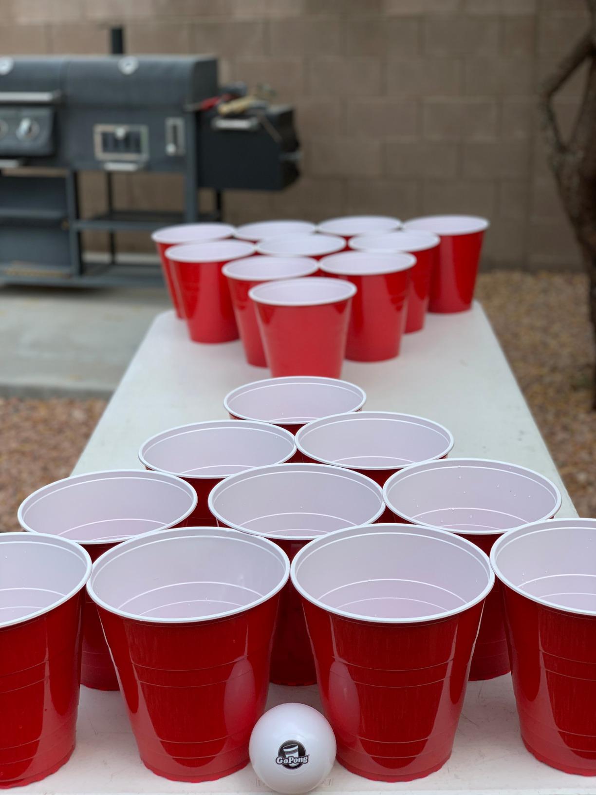 GoPong Giant Yard Pong Drinking Game for Adults – Indoor/Outdoor Lawn, Beach, and Tailgating Beer Pong Party Game – 24 Heavy Duty Giant Cups with 4 Balls customer photo 1