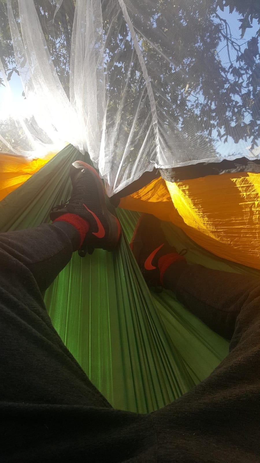 Ryno Tuff XL 2 Person Camping Hammock with Mosquito Net & Rain Fly - Compact Double Hammock with Bug Net, Tarp, Pocket, Tree Straps & Heavy Duty Carabiners - Parachute Grade Nylon Holds Over 600lbs customer photo 2