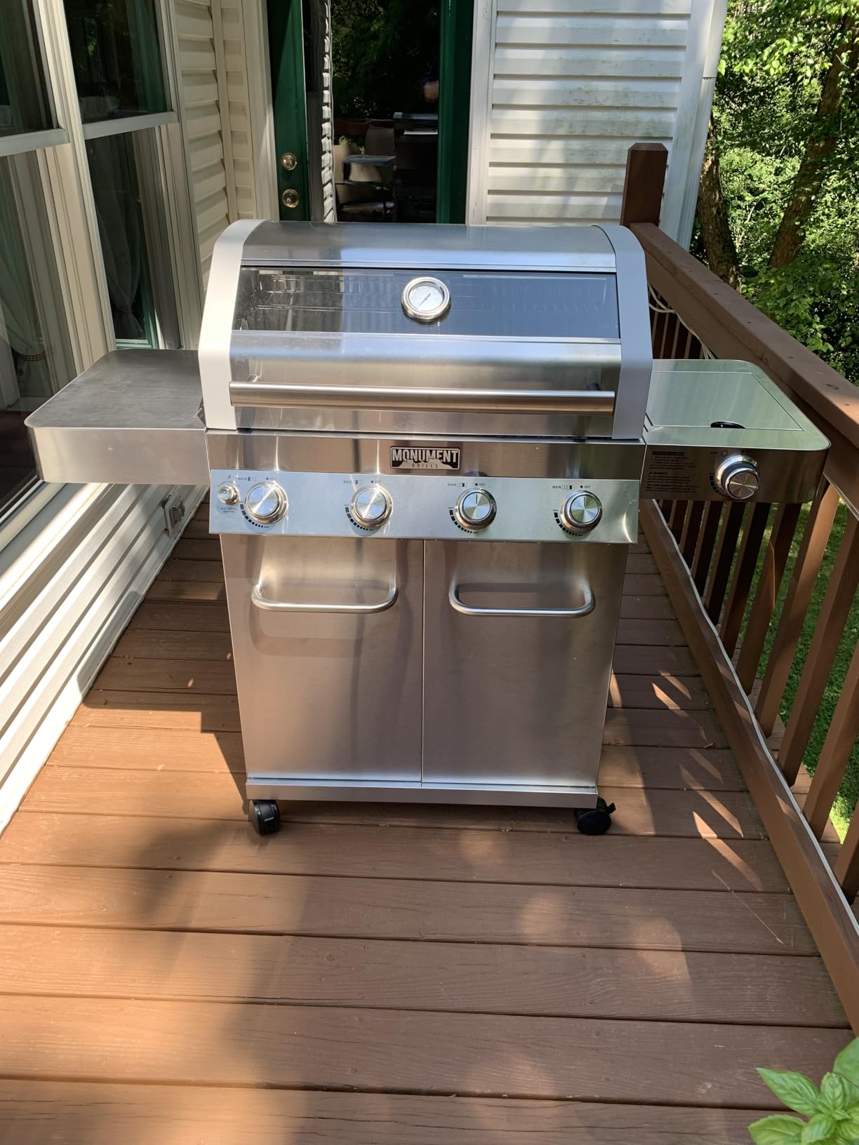 Monument Grills Larger Convertible 4 Burner Natural Gas Grill Stainless Steel Cabinet Style Propane Grills, LED Controls,Side Burner(Without Conversion Kit) customer photo 1